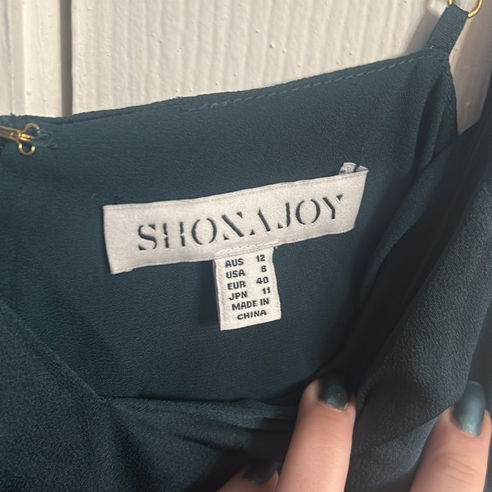 NEW Shona Joy Luxe Tie Front Cocktail Dress In Emerald Green - size 8 US