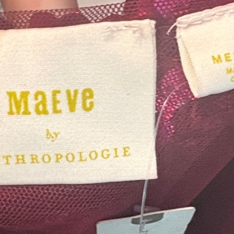 NWT Anthropologie Women's Maeve Sequined Tie-Strap Tank Pink - size M