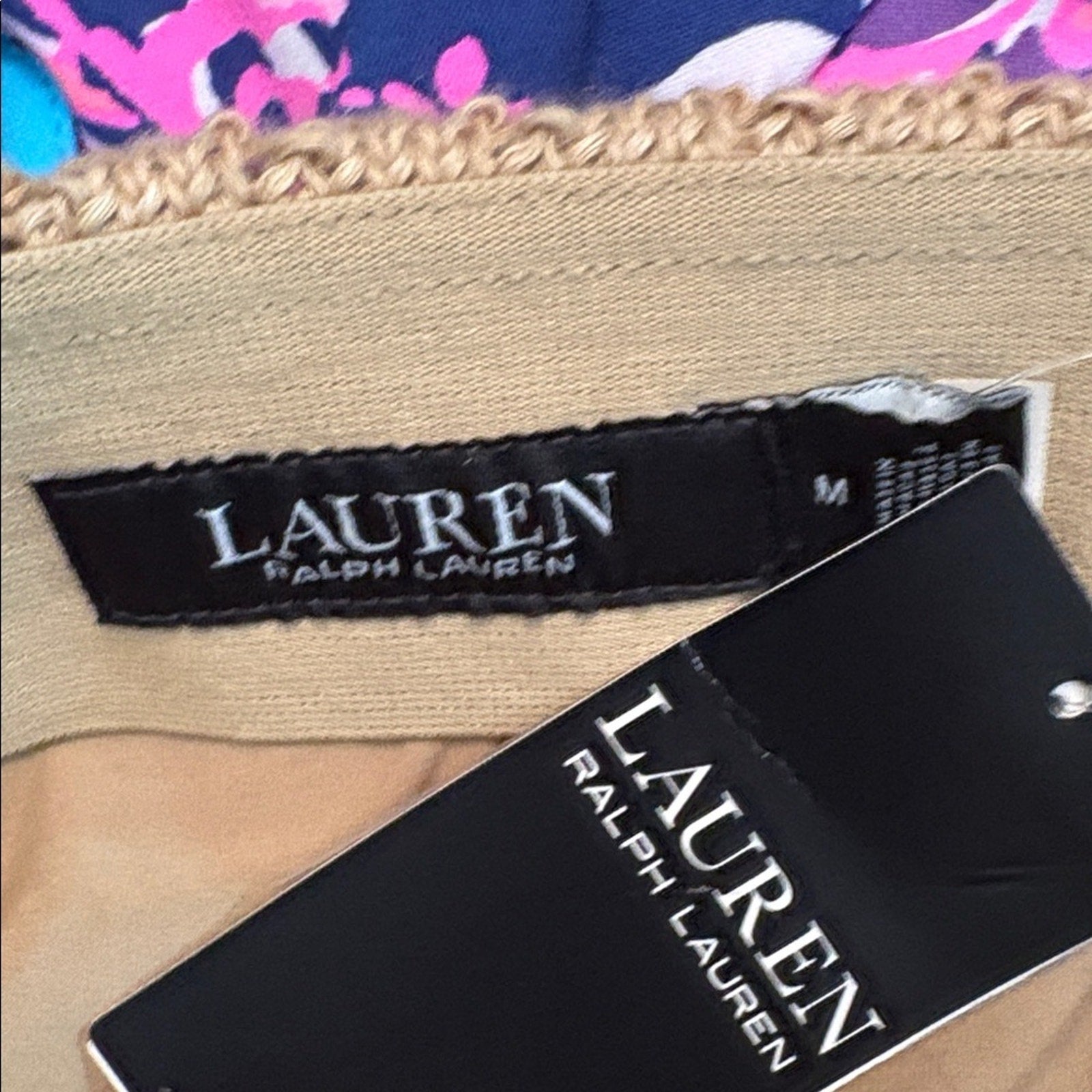 NWT Lauren Ralph Lauren Women Rib Knit Linen Pencil Skirt Beige - size M