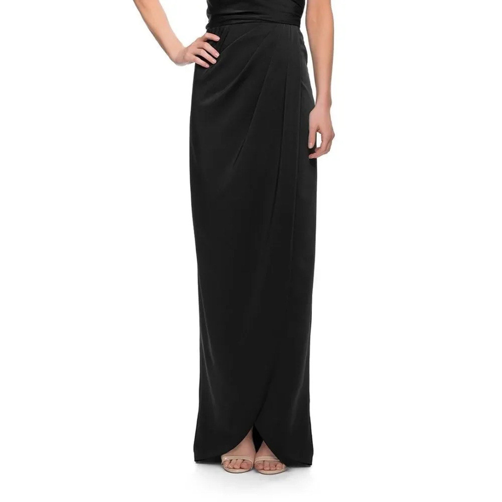 NWOT La Femme 25206 - Ruched Cap Sleeved Long Jersey Dress - size 6