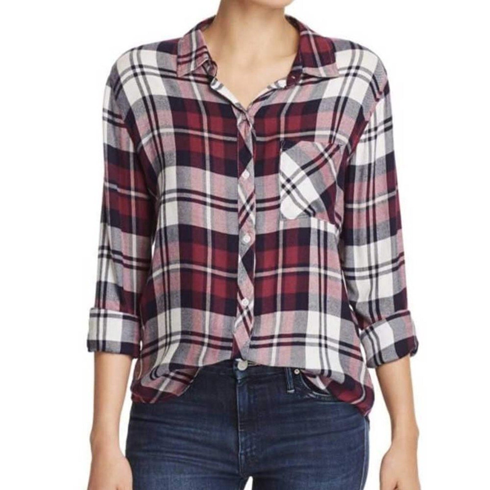NEW Rails Hunter Lychee, Navy, & White - size small