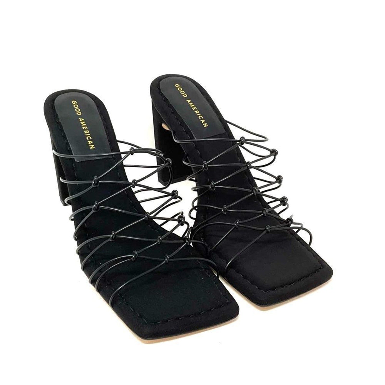 NEW Good American Caged Mule Neoprene Black Size 10.5 GA372N-X