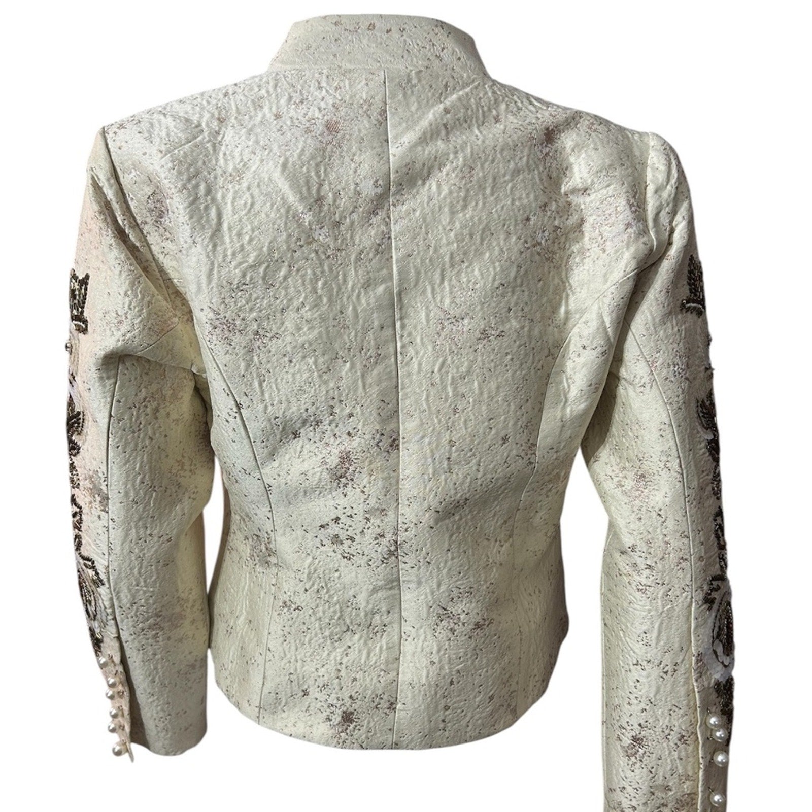 Boston Proper Floral Sequin Embellished Jacket - size 6