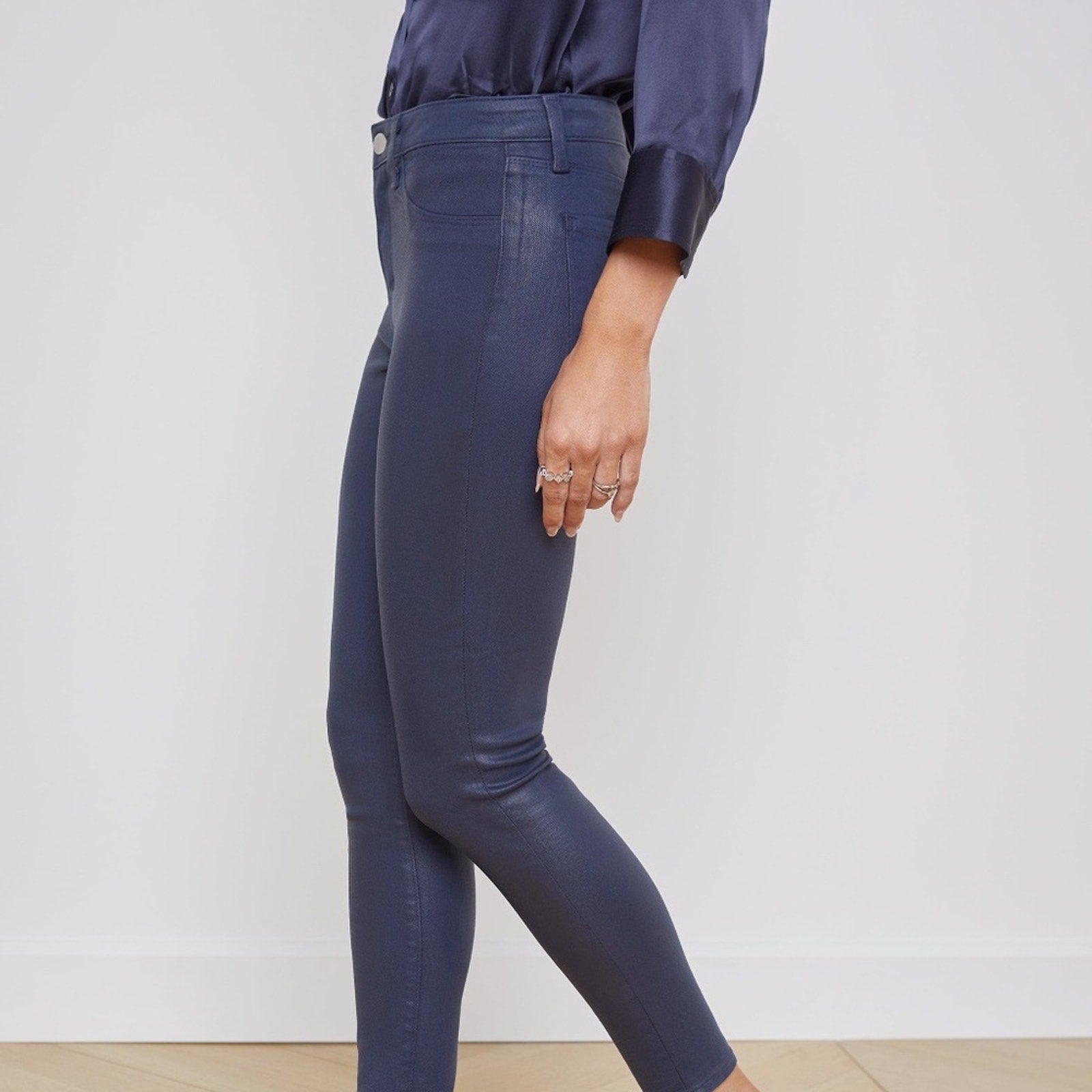 L'agence Margot Coated Cropped Skinny Jean - size 26