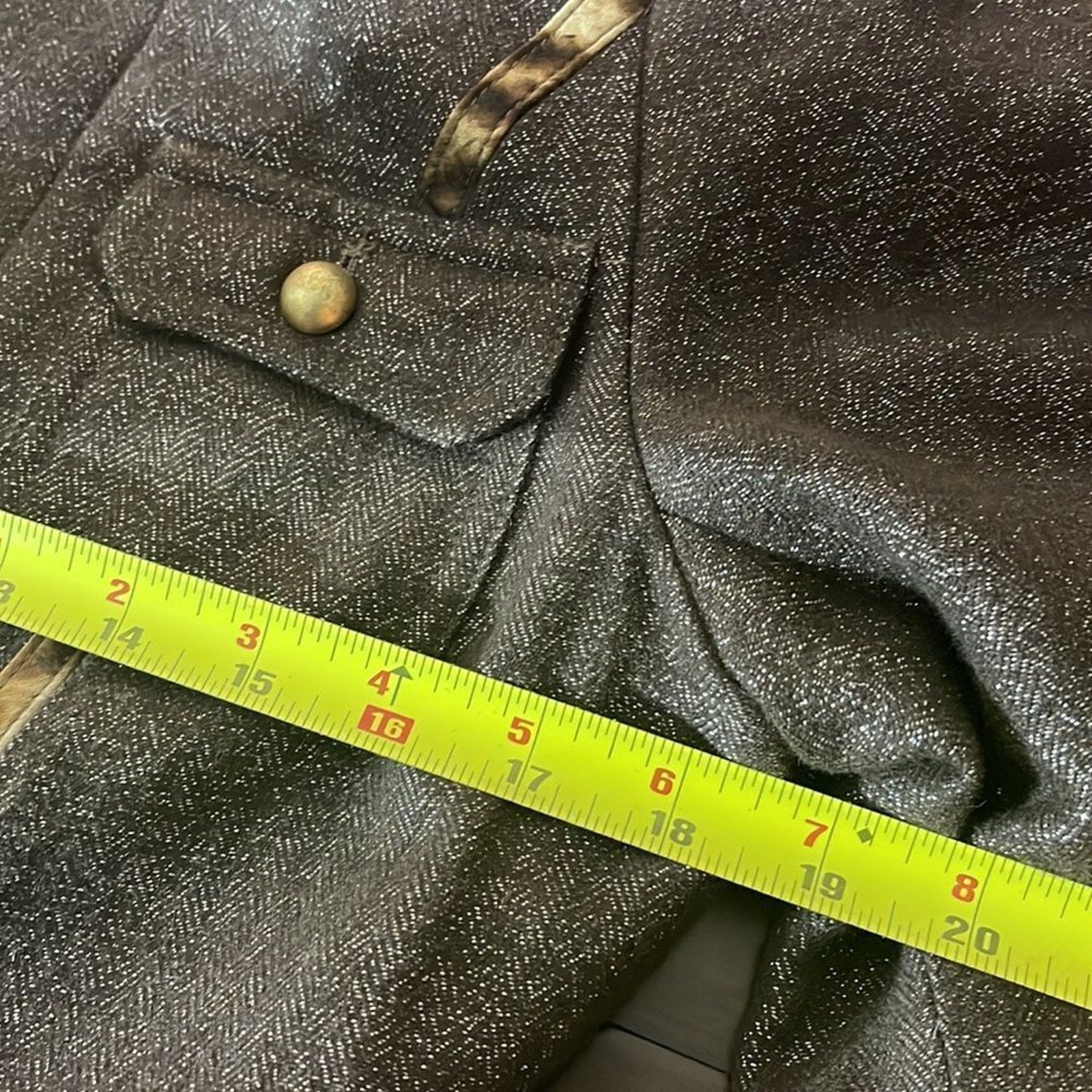 Amazing Cache brown metallic wool jacket - size 10