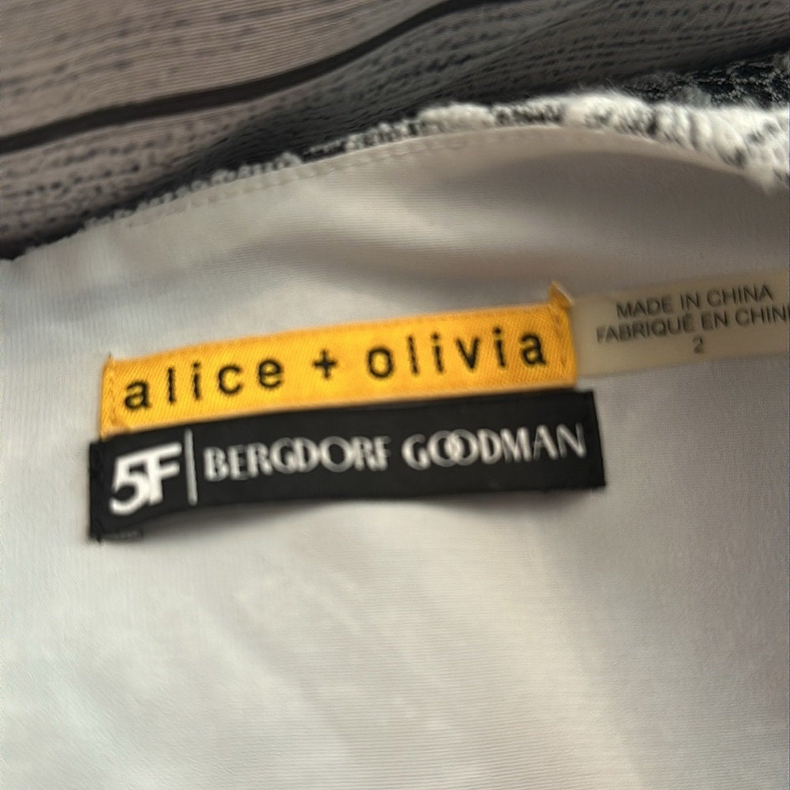 Alice + Olivia X Bergson Goodman Printed Mini Dress - size 2