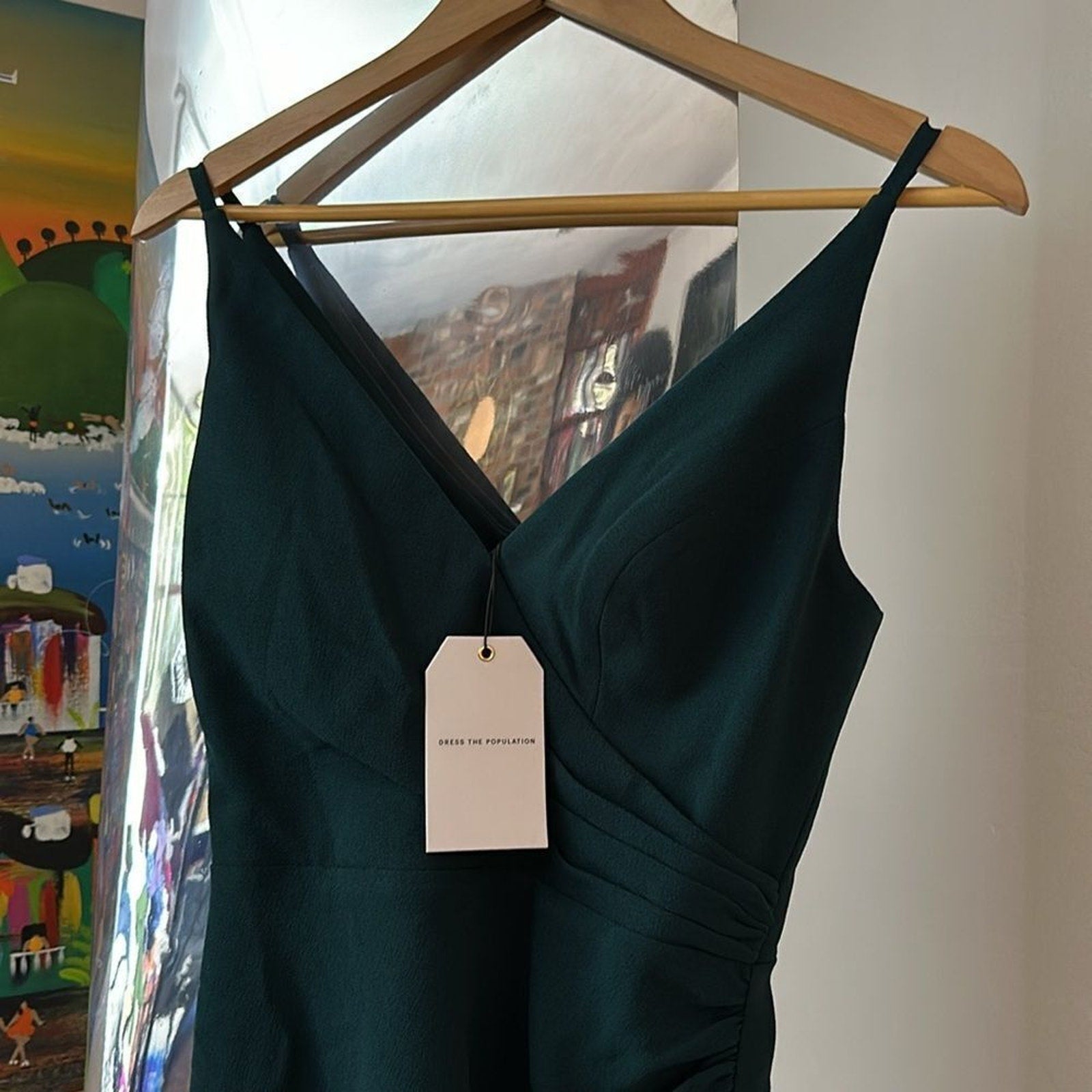 NWT Dress The Population Anita Sleeveless Sheath Dress Pine Green - size small