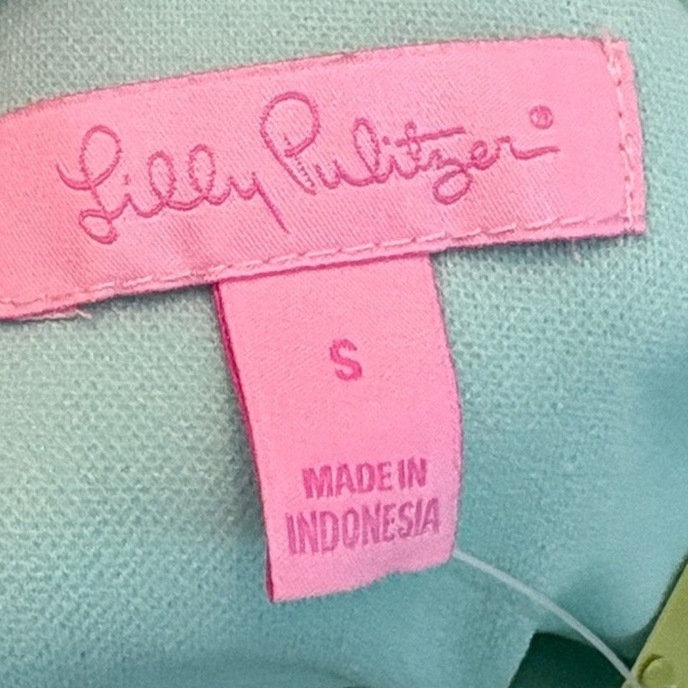 Lilly Pulitzer mango retro knit jacquard tropical green dress - size small