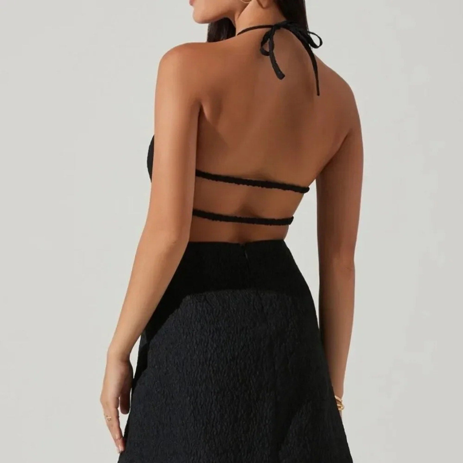 NWT Astr Laylin Halter Cutout Mini Dress - size XS
