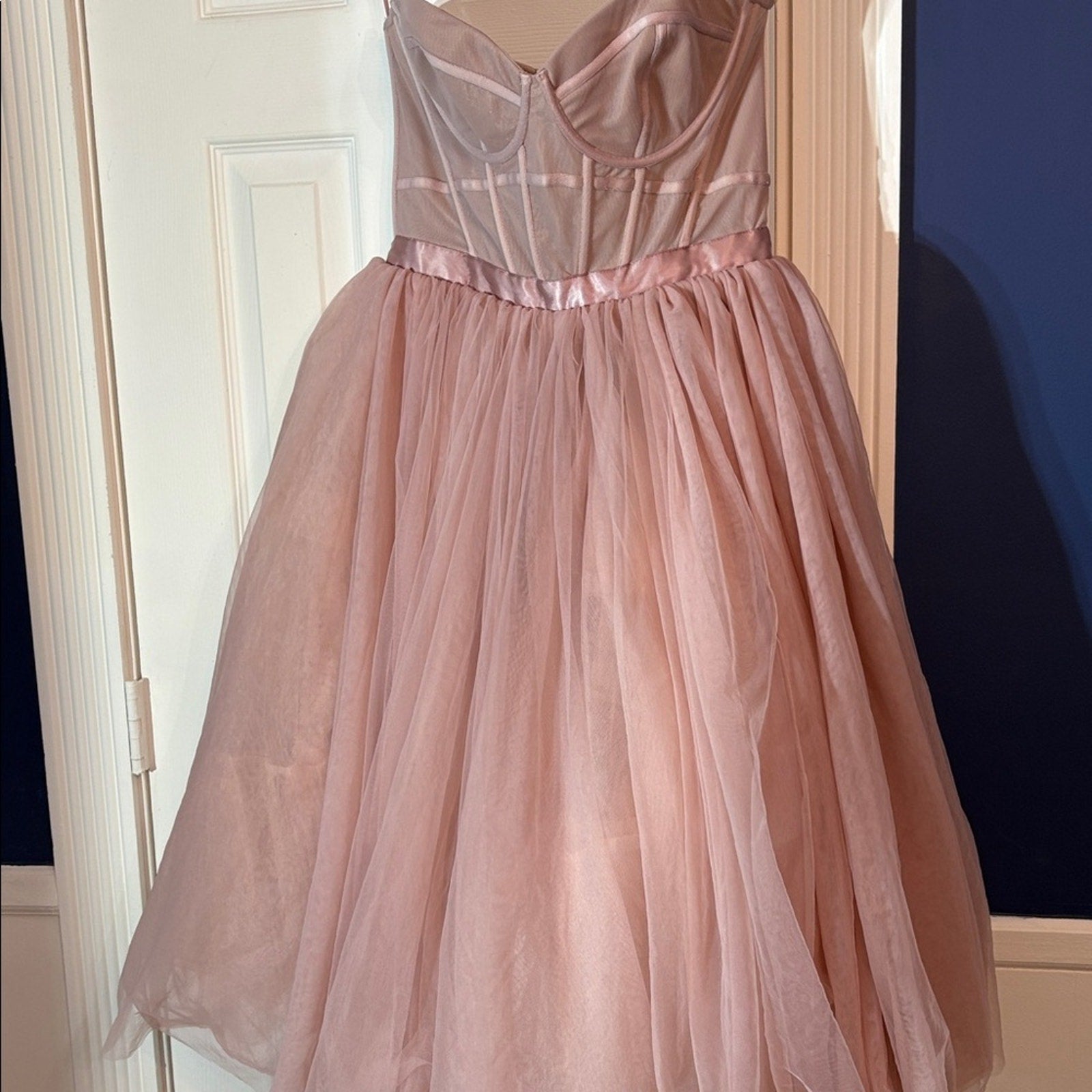 NWT House of CB Women's Darling Corset Fit & Flare Dress - Pink - size M