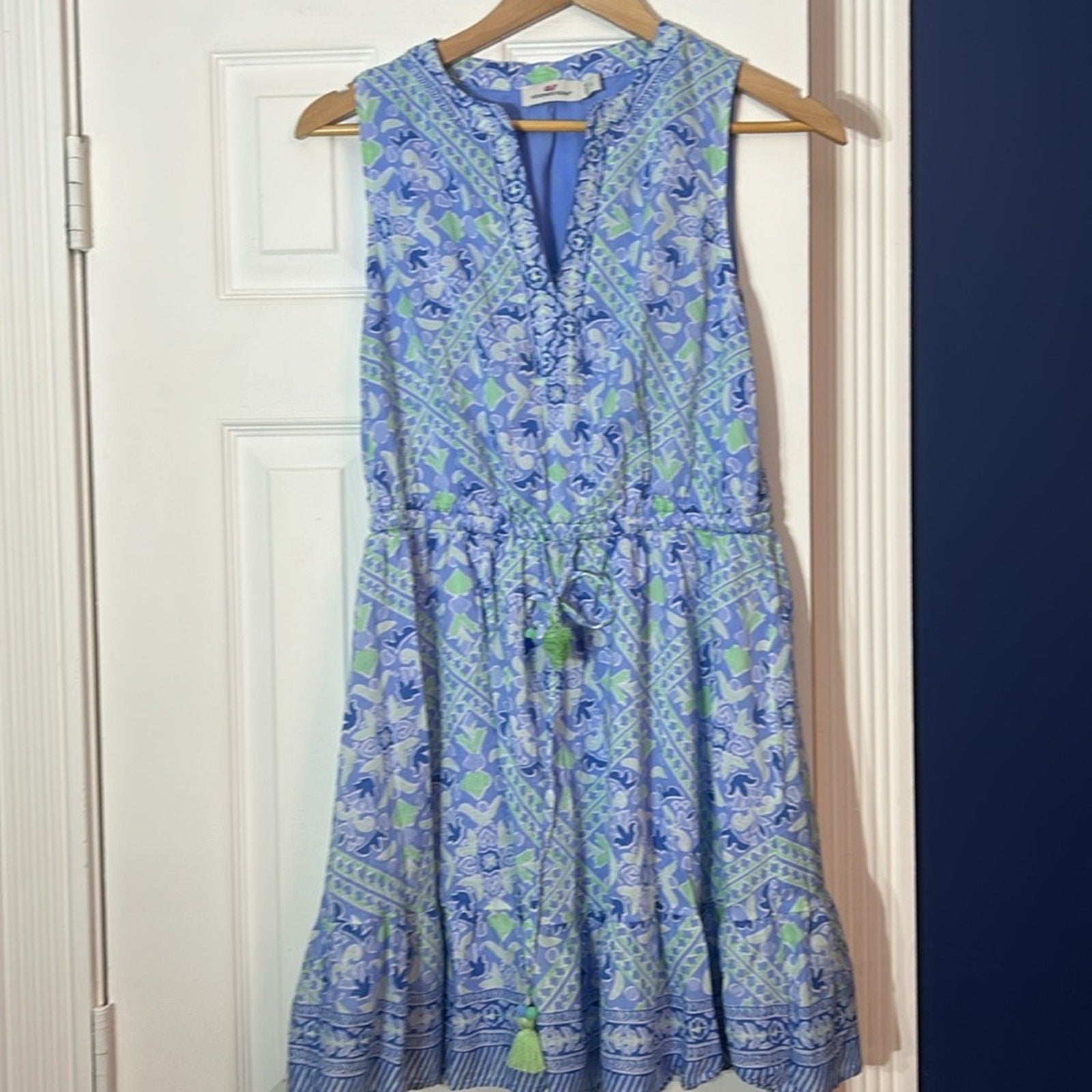 Vineyard Vines Scarf Print Tie Waist Dress - size small