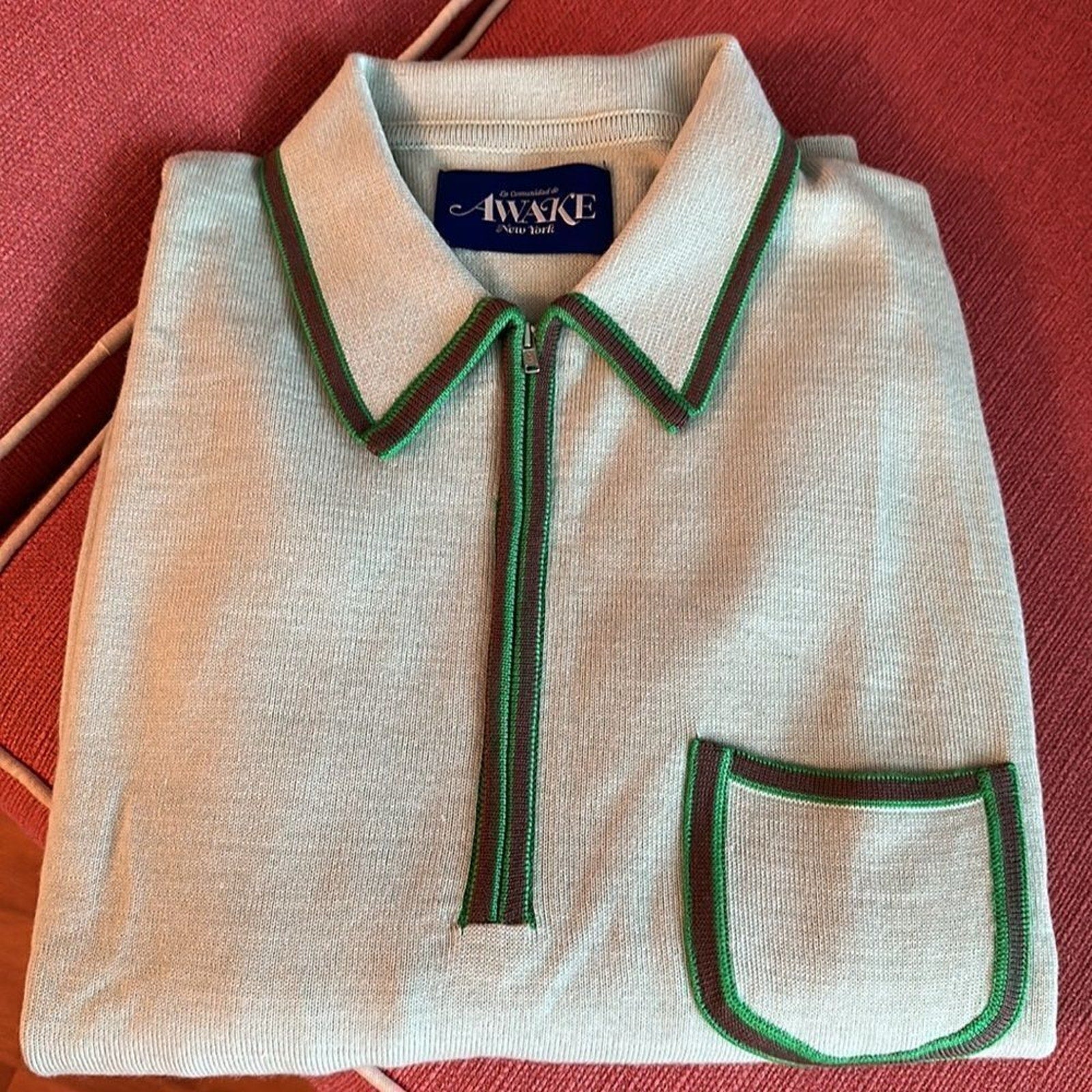 NEW Awake NY
Sweet Memory Knit wool Polo Mint - size XL