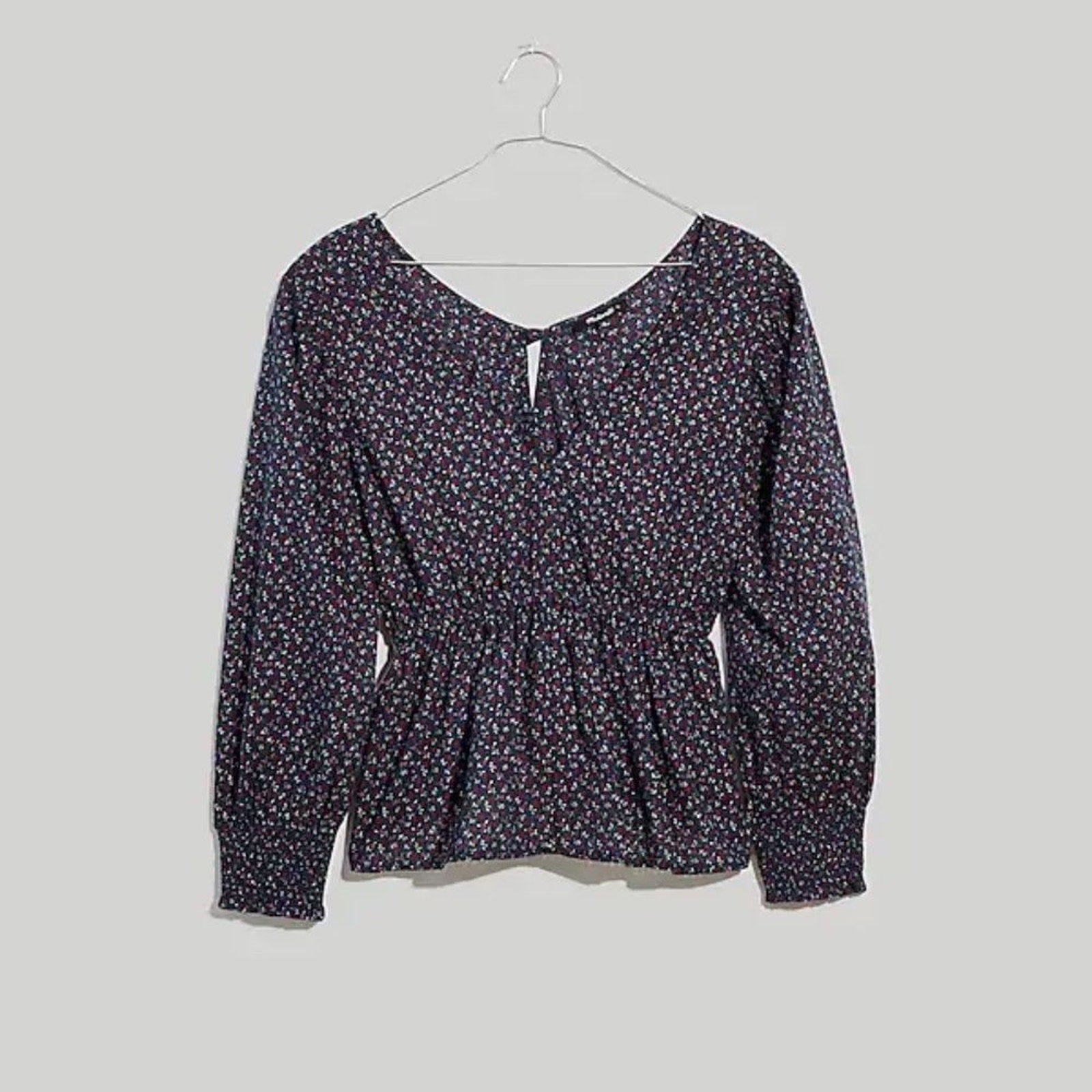 NWT Madewell Tie-Back Peplum Top in Campden Daisies - size large