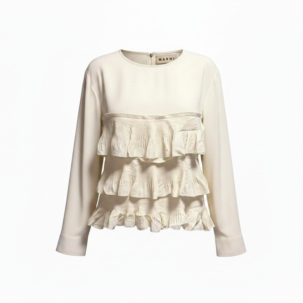 NWT Marni Ruffle Silk Blouse - 4