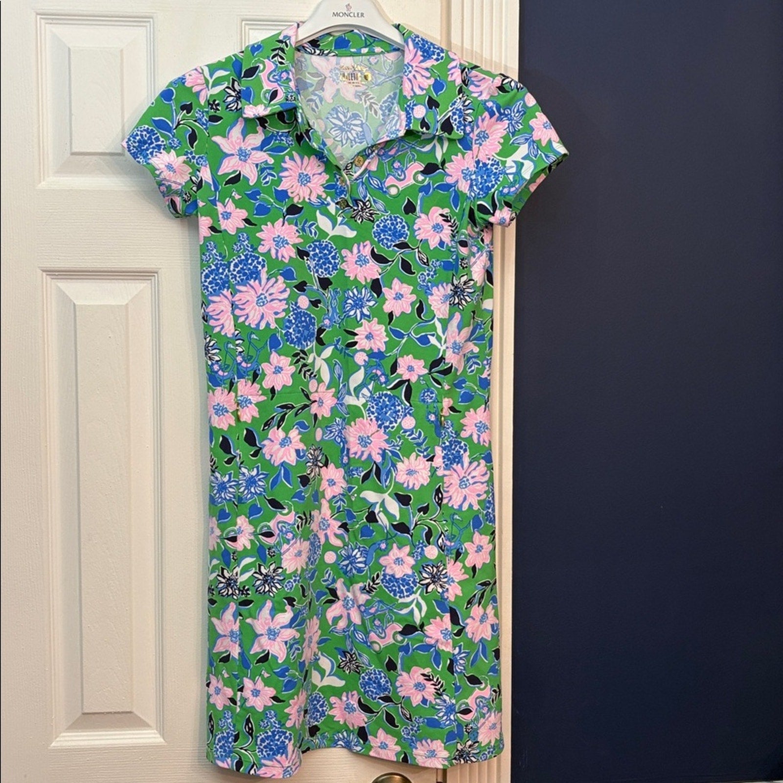 Lilly Pulitzer FRIDA SCALLOP POLO DRESS, SPEARMINT GOLF TILL YOU DROP - small
