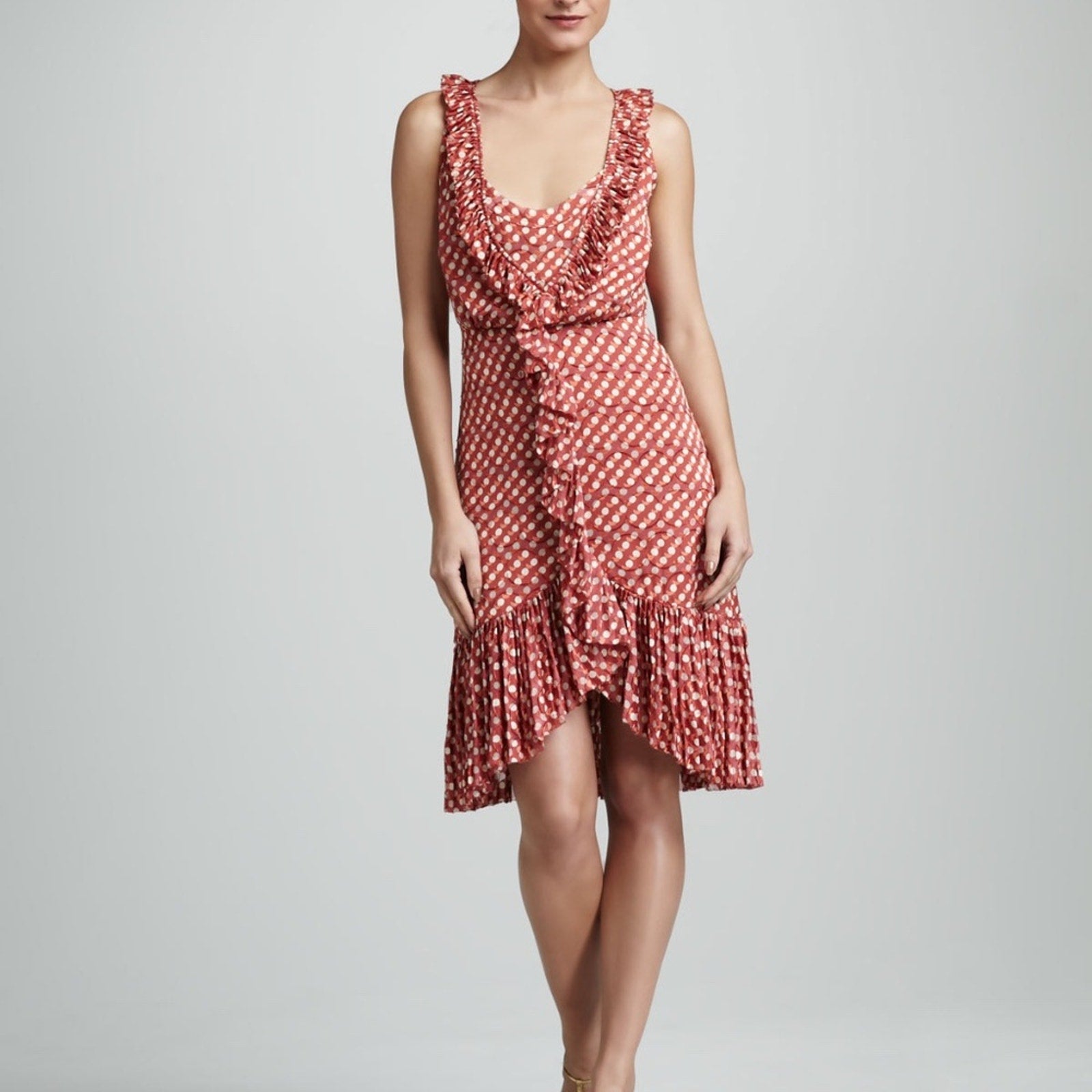 Tory Burch Janetta Circle Clip Dot Print Jacquard Dress - size 4