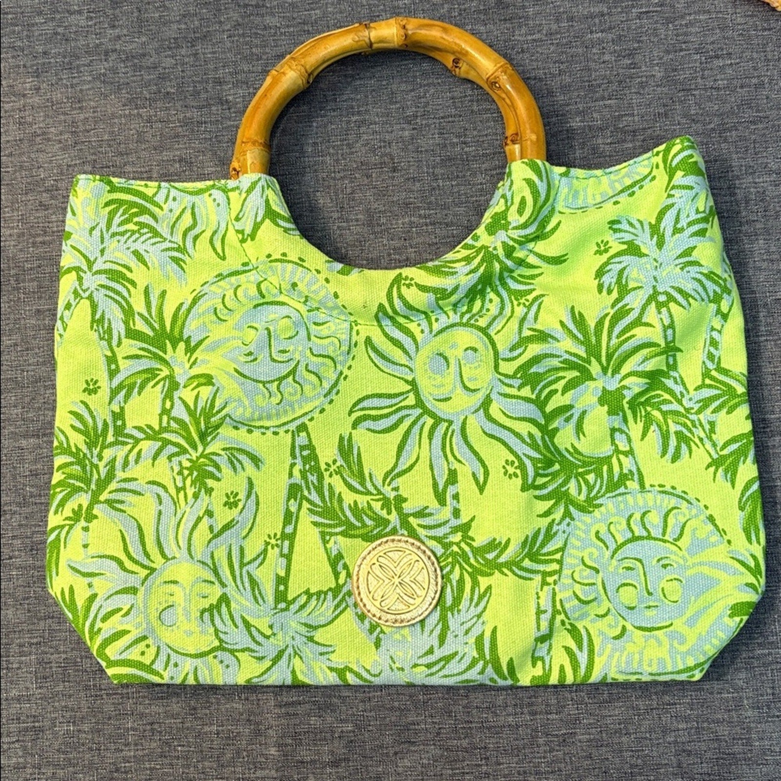 NEW Lilly Pulitzer Bamboo Bag in Cool Mint Catchin Rays