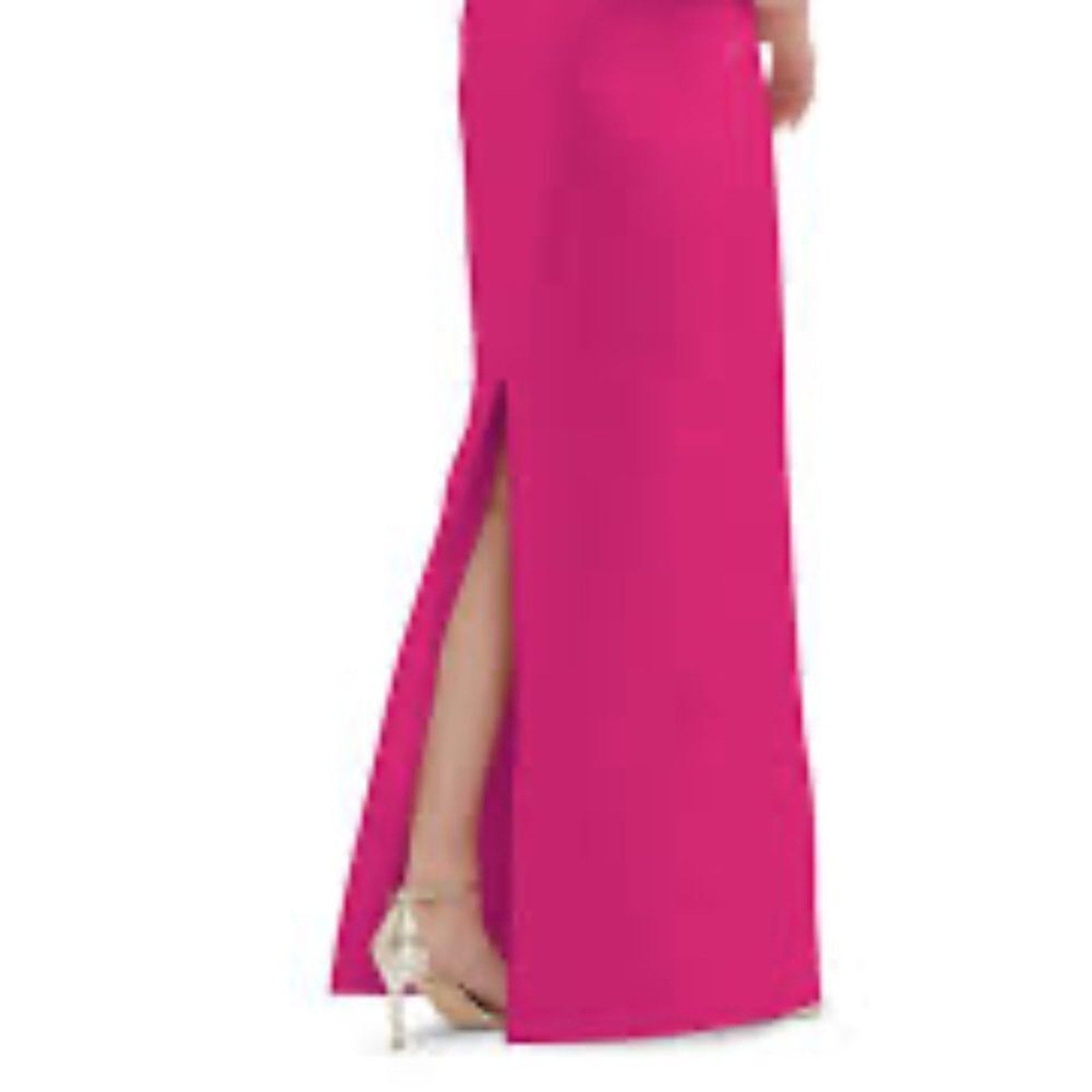 NWT Alfred Sung Flower One-Shoulder Column Gown Pink - size 16