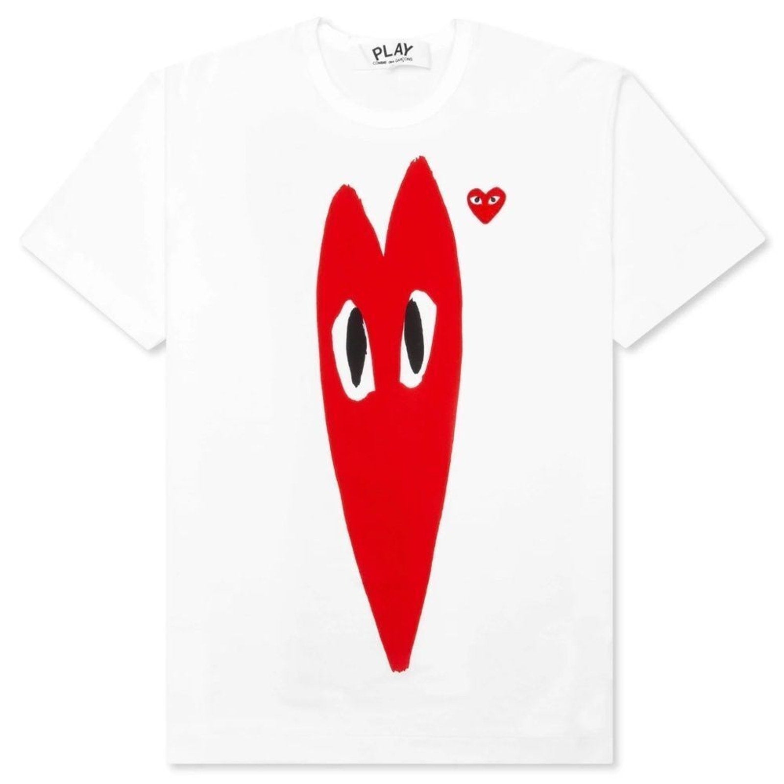 NWT COMME des GARCONS PLAY Long Heart Tee 'White' AZ-T224-051-1 - size M