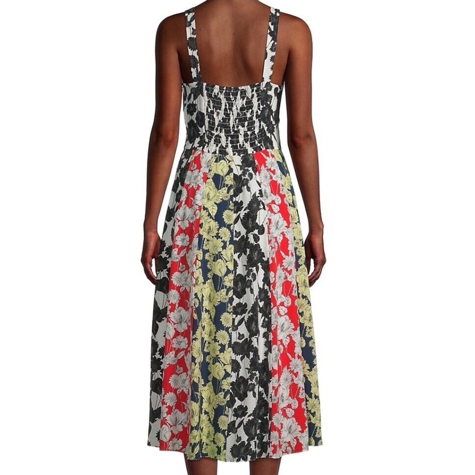Jason Wu Mix Print A-Line Paneled Sweetheart Dress 100% Silk - size 6