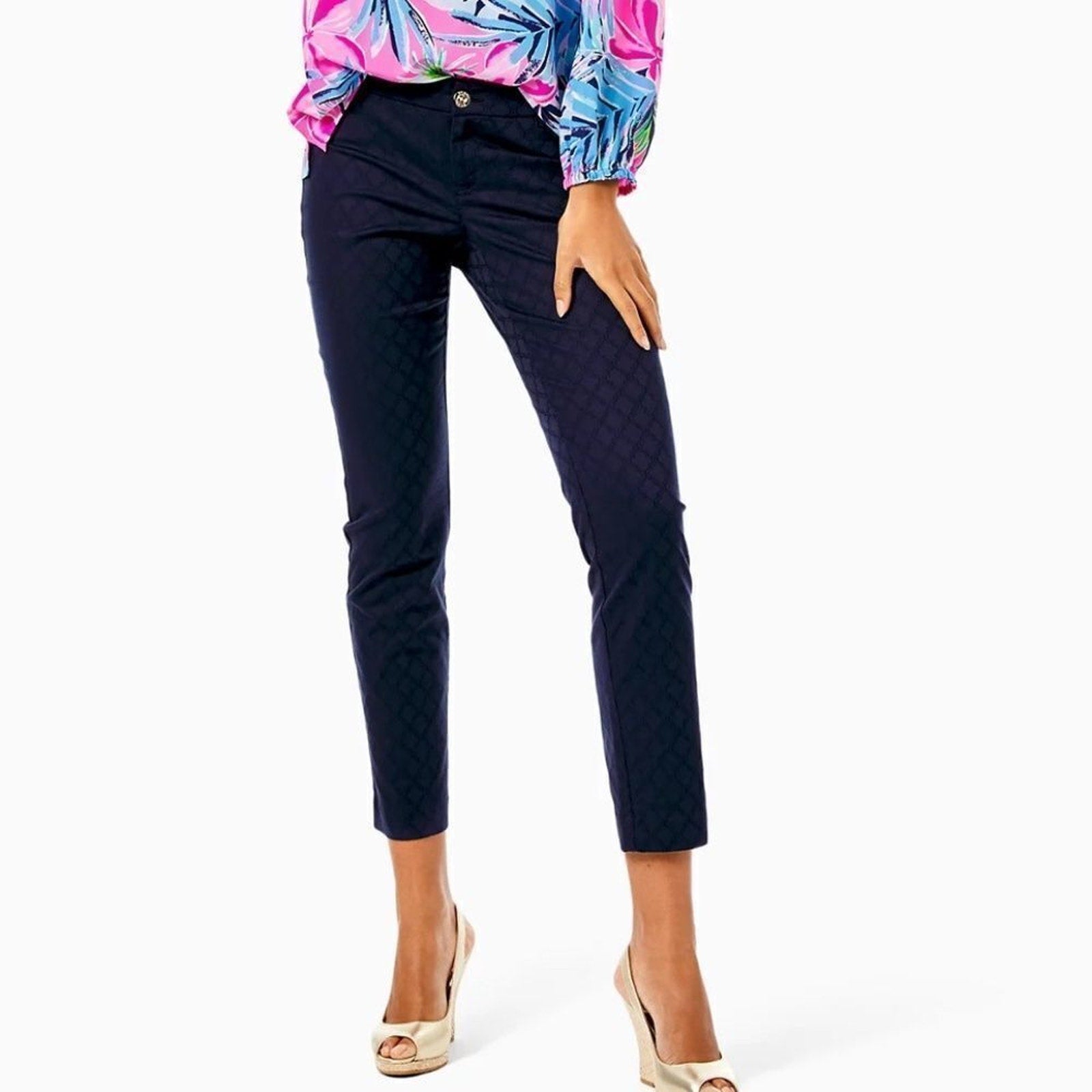 NEW Lilly Pulitzer 29" Kelly Textured Ankle Length Skinny Pant - size 00