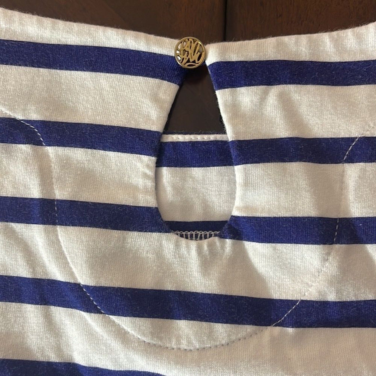 Lilly Pulitzer waverly top in serene striped navy - size XS