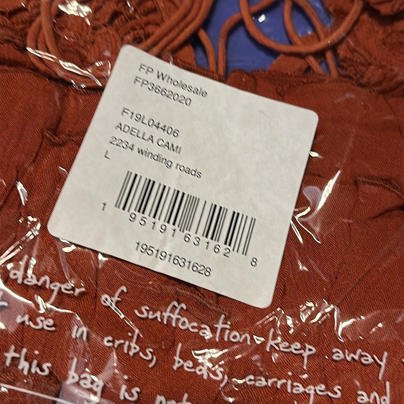 NWT Free People Women's Adella Cami Rust Orange Lace Ruffled Tank Top Size Large