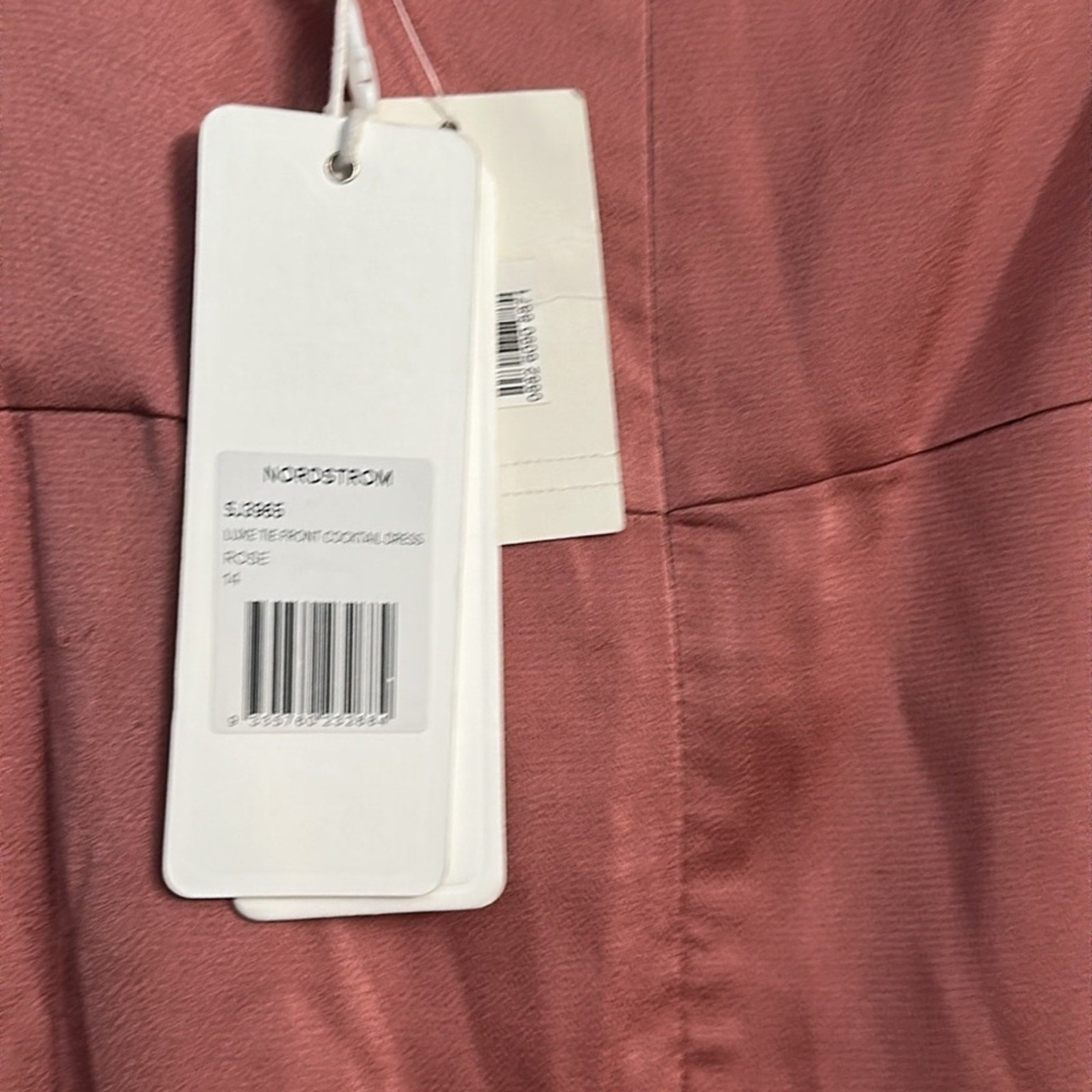 NWT Shona Joy Luxe Tie Front Cocktail Dress in Rose - size 14