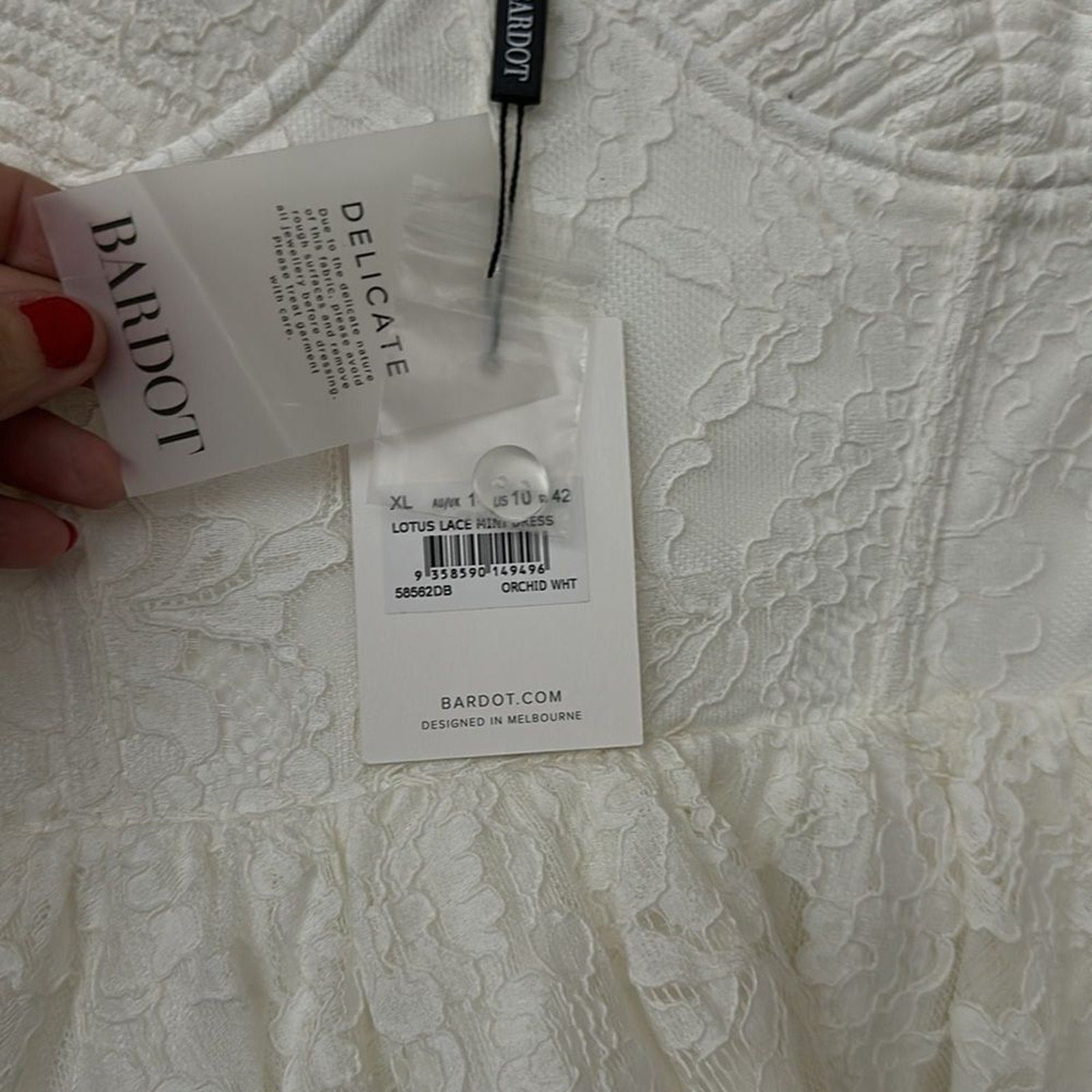 NWT Bardot x REVOLVE Lotus Lace Mini Dress - size 10/XL