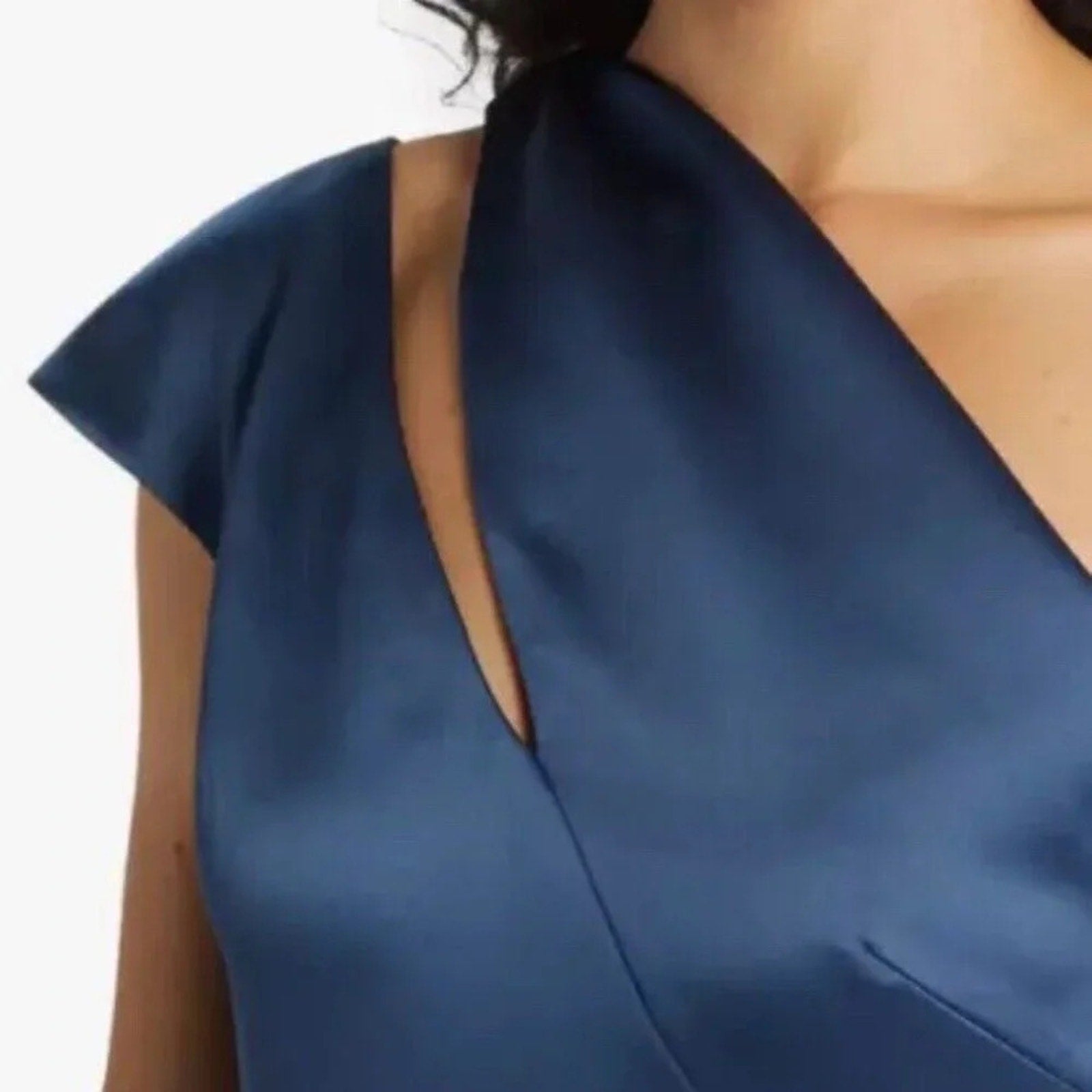 NWT Amsale One-Shoulder High-Low Satin Cocktail Dress in French Blue - size 20