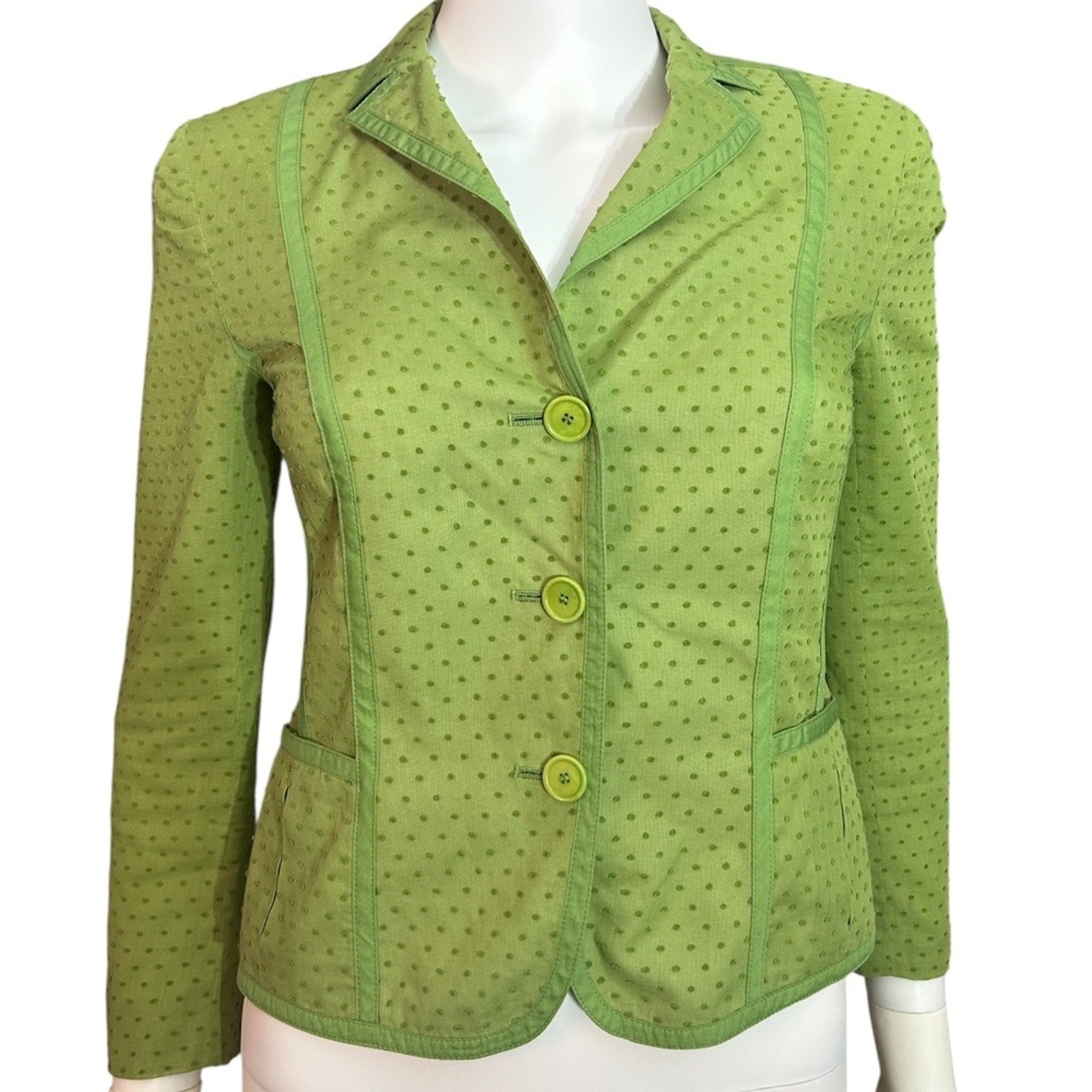 Akris Punto green dots cotton jacket - size 2