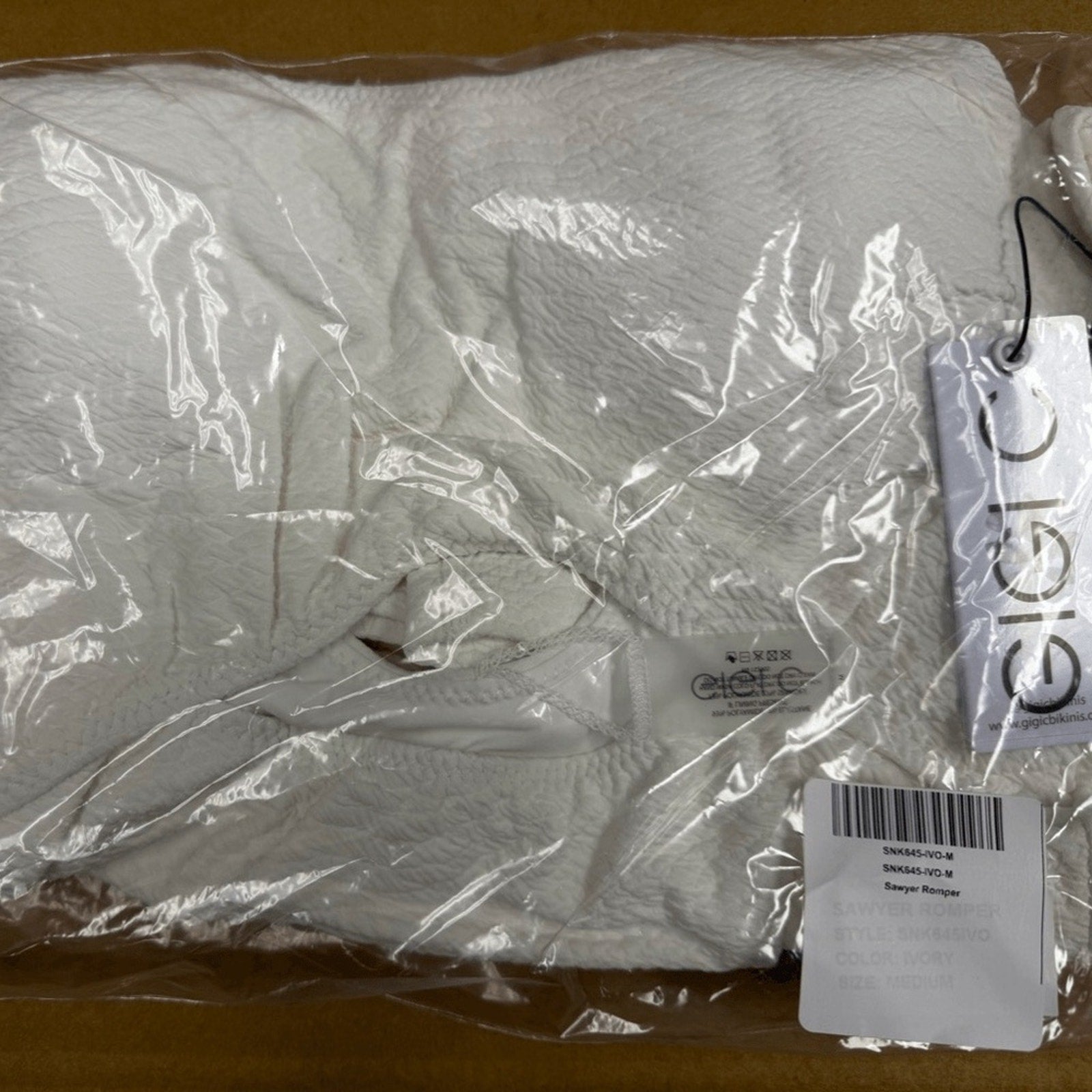 Gigi C Sawyer Snakeskin Cutout Romper White - size small