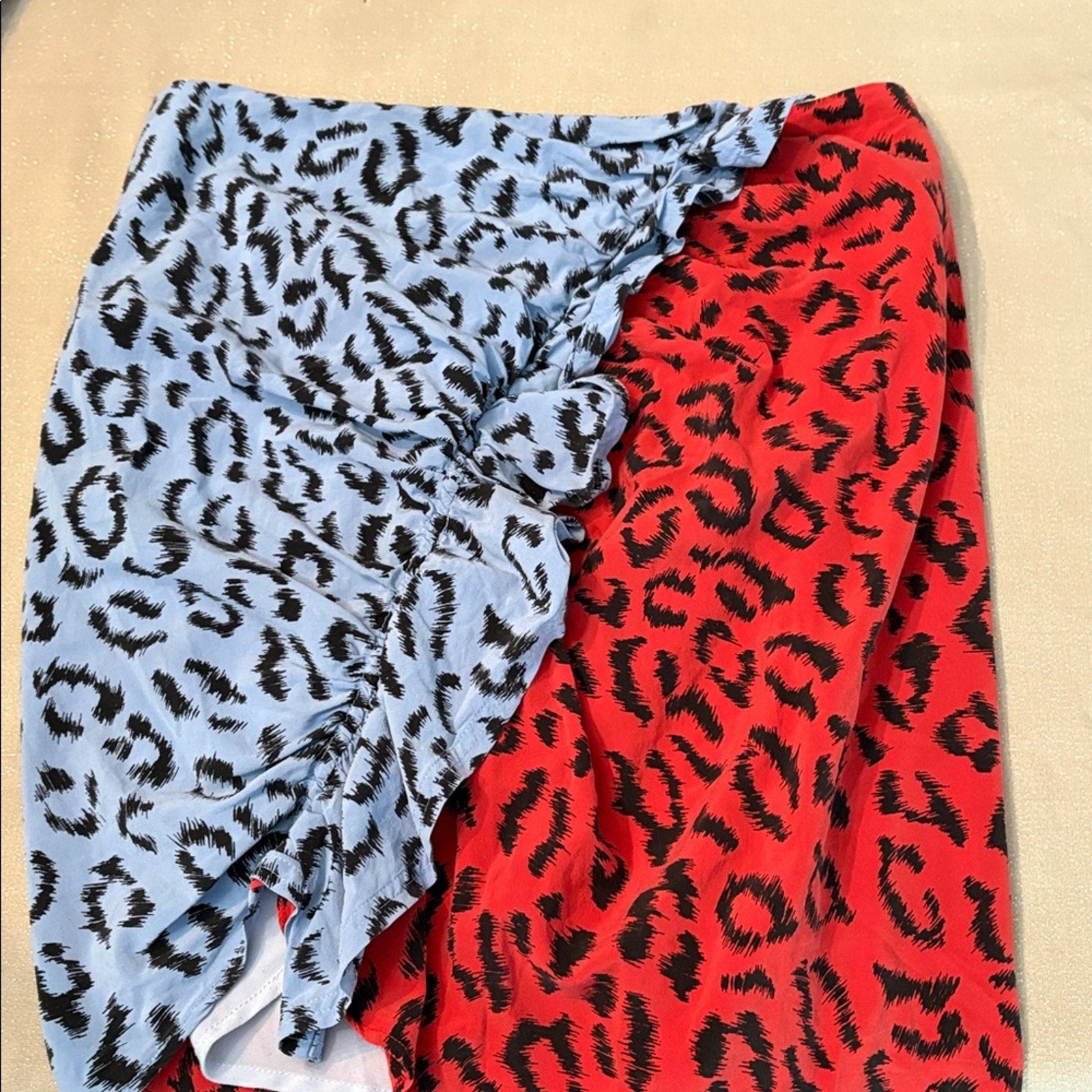 A.L.C. Geller Animal Print Mini Skirt Multicolor Red Blue Black - size 8