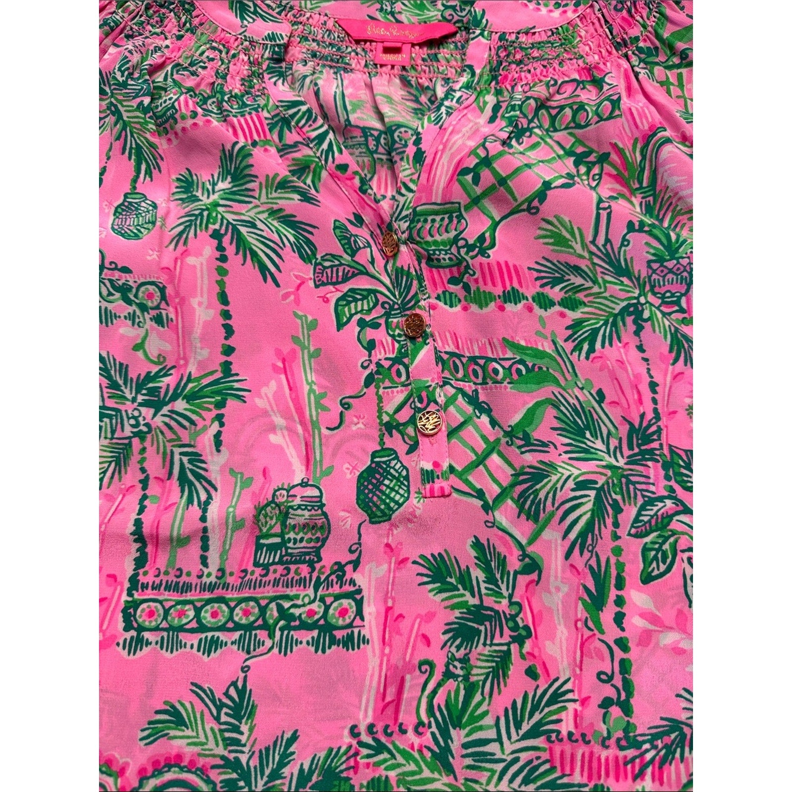 Lilly Pulitzer Elsa Silk Top in Baby Always Worth It - M 🌟