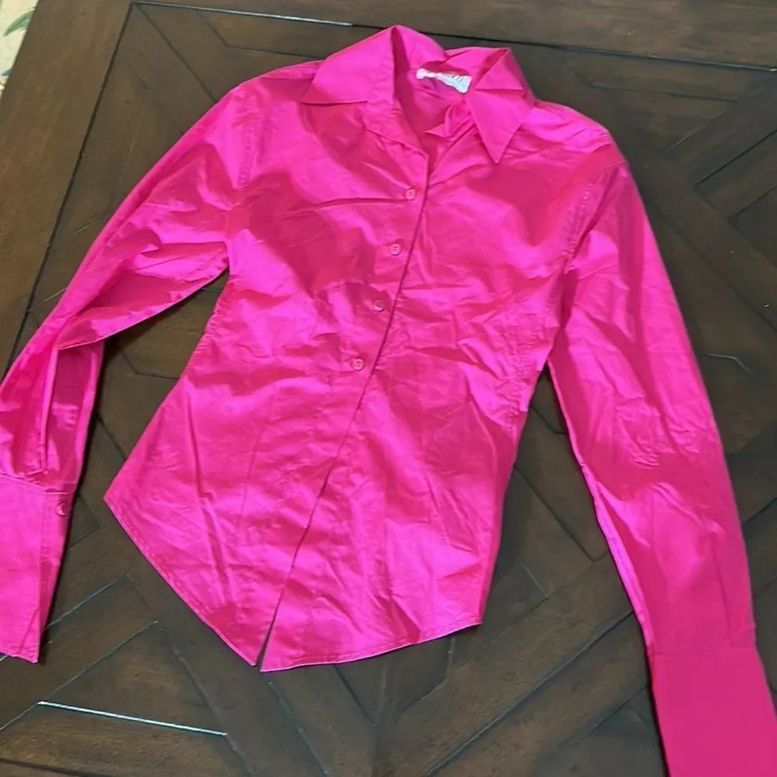 NEW THE ATTICO Women's Pink Lily Shirt - size 36 (US 0)