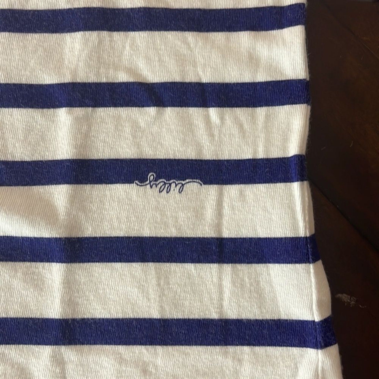 Lilly Pulitzer waverly top in serene striped navy - size XS