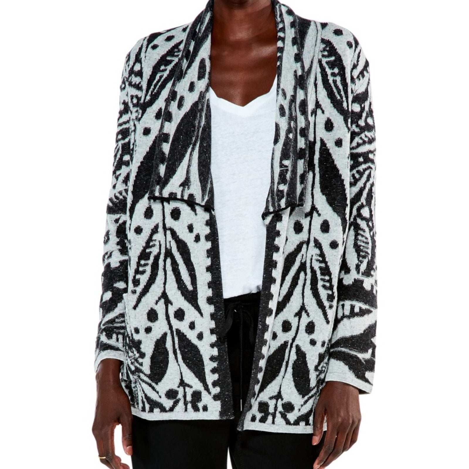 NWT Nic + Zoe Women's Black Here & There Cardigan Sweater - size XL