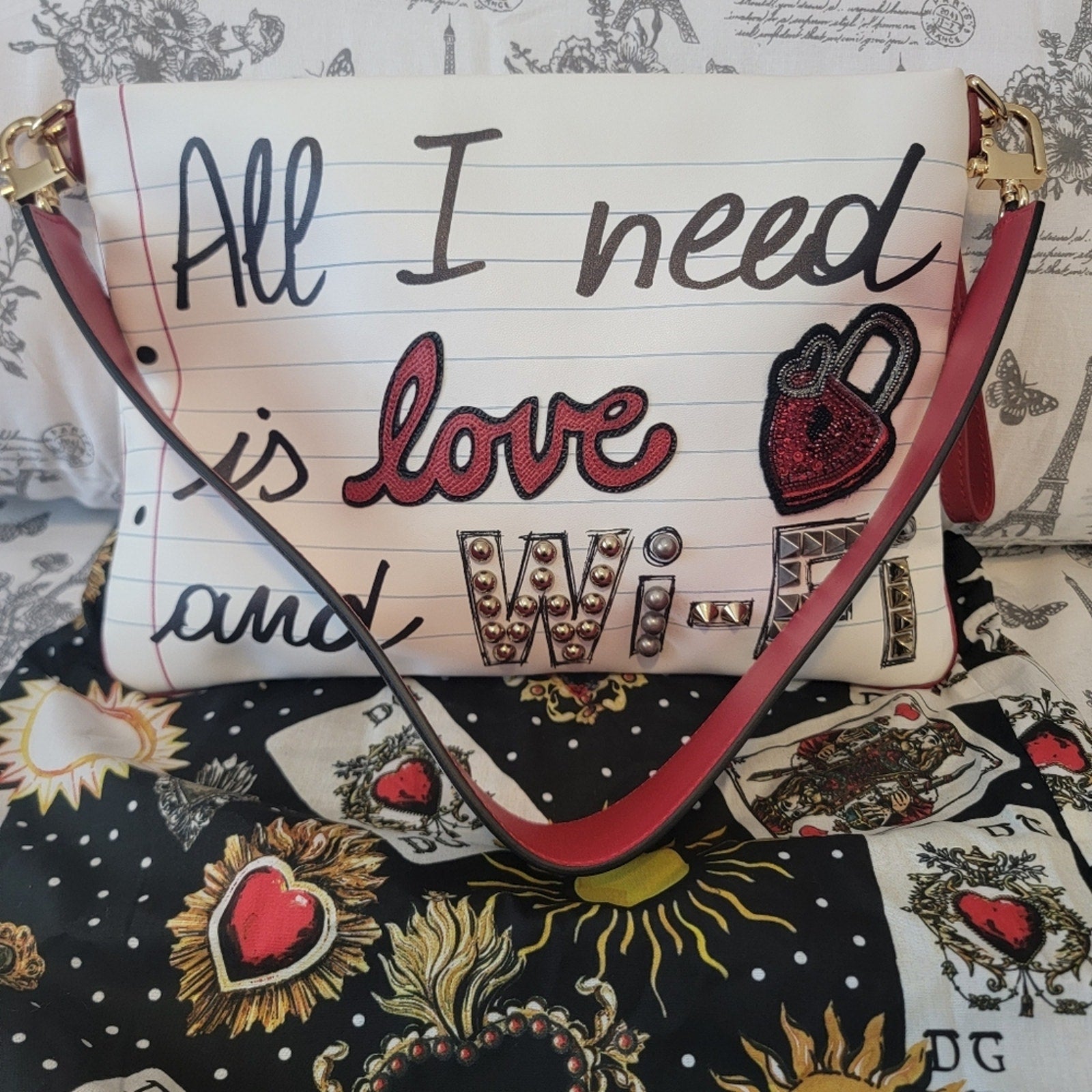 Dolce and Gabbana All I Need Is Love & Wifi Handbag