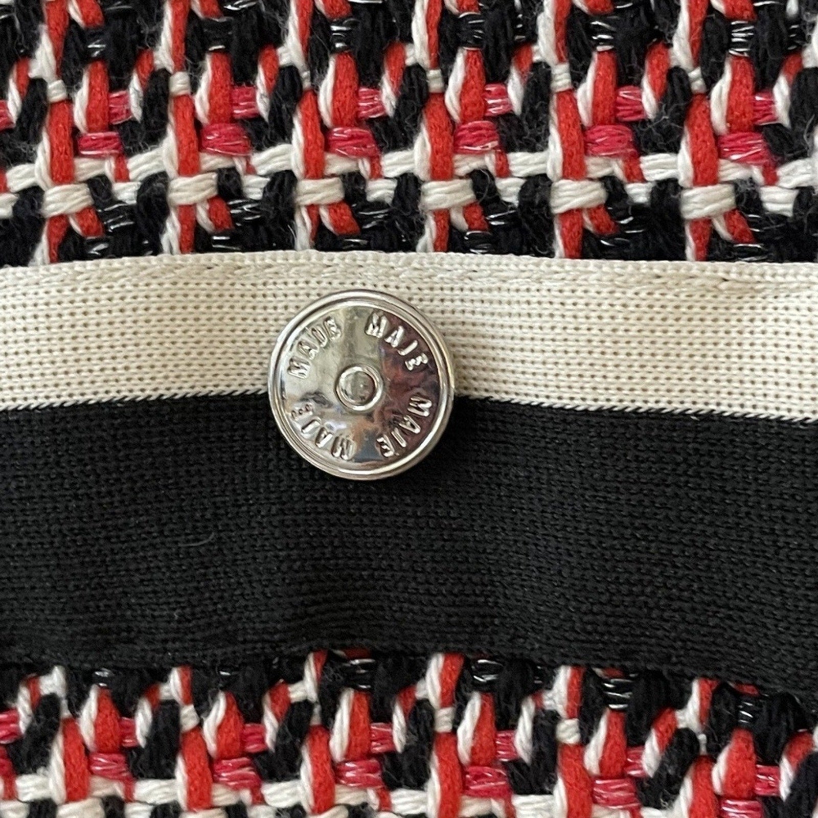 Maje Romane Tweed Dress NEW Red Black Full Zip Long Sleeve Mini - size 34