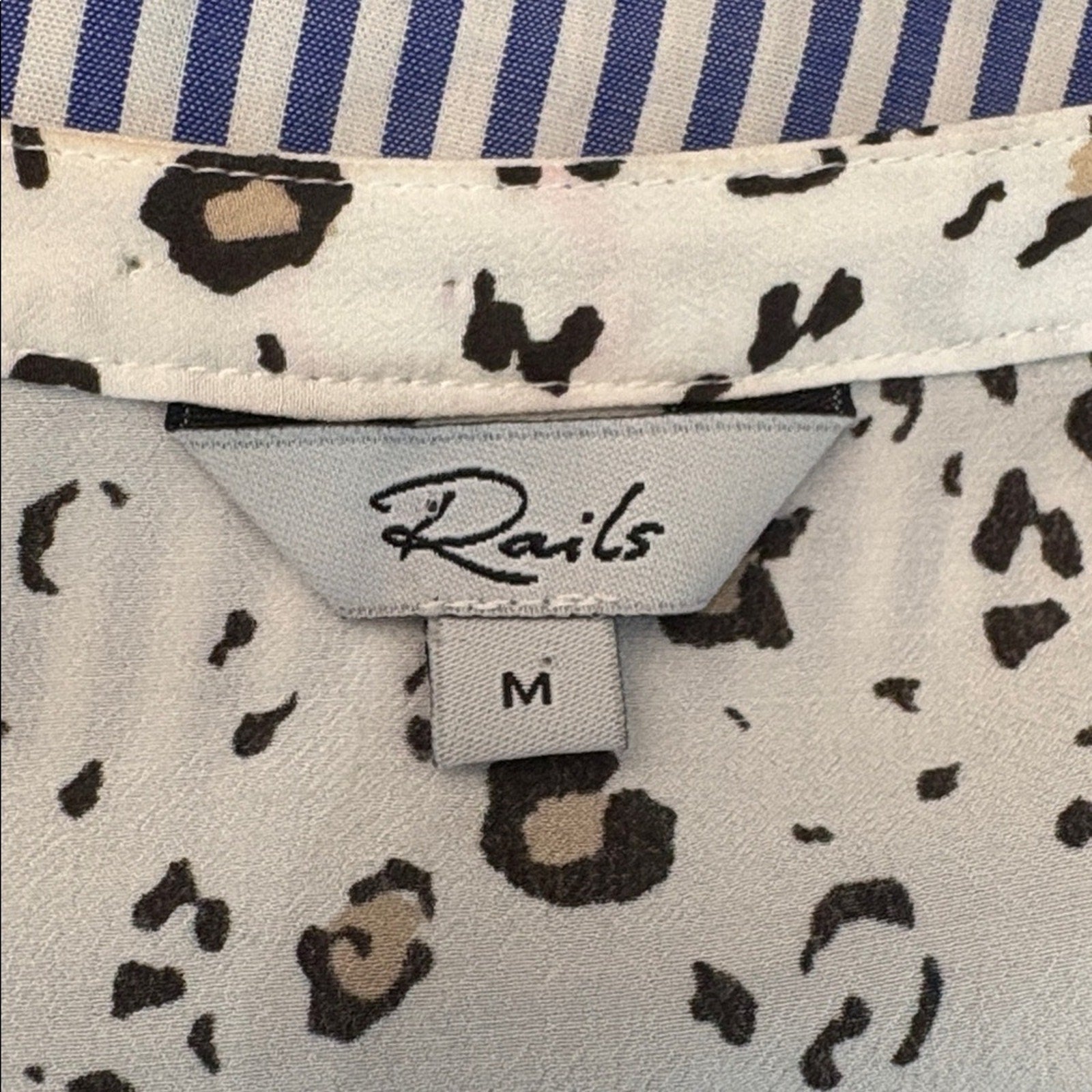 Rails Karla Mini Dress in White Mocha Leopard - size M