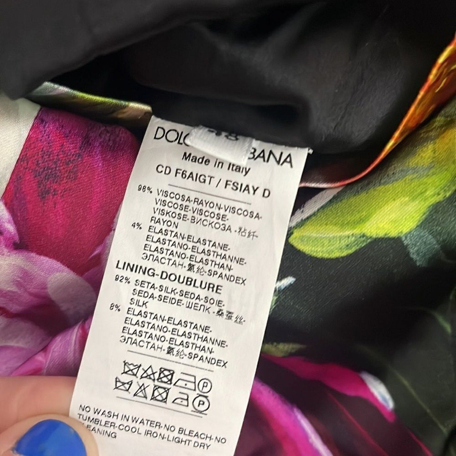 NWOT DOLCE & GABBANA Floral-print duchesse-satin mini dress - size 48