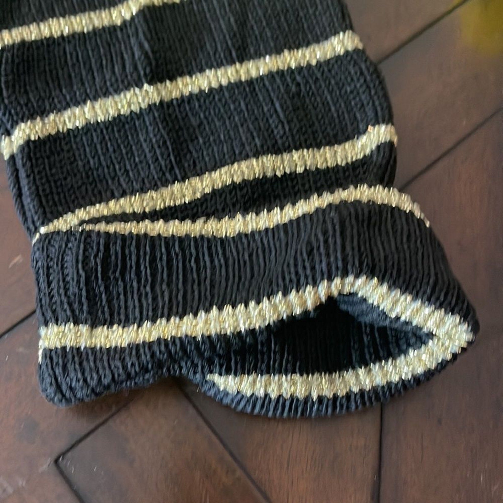 Vintage Diane Von Furstenberg black metallic gold sweater