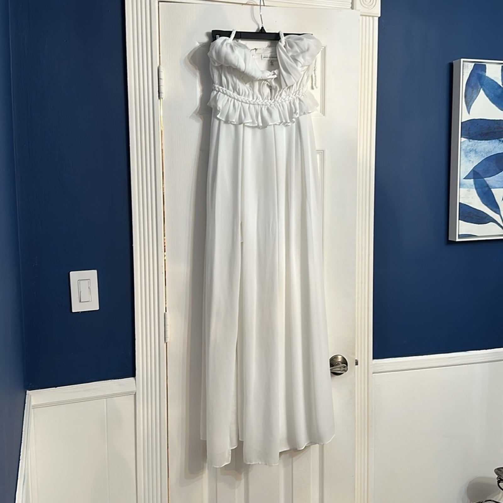 Dress The Population Women's White Athena Pleated Cutout Gown Dress - size XS