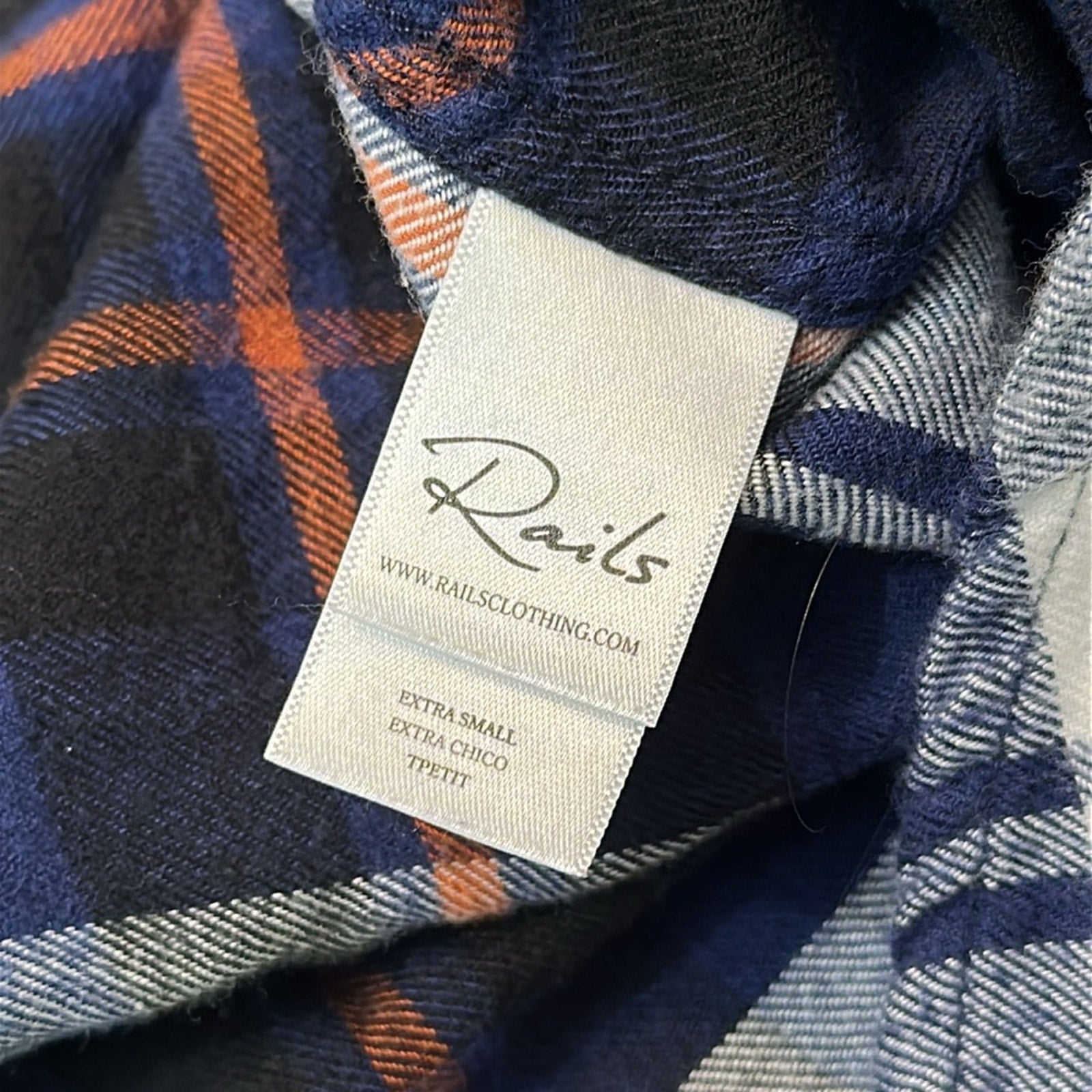Rails plaid navy shirt - size XS