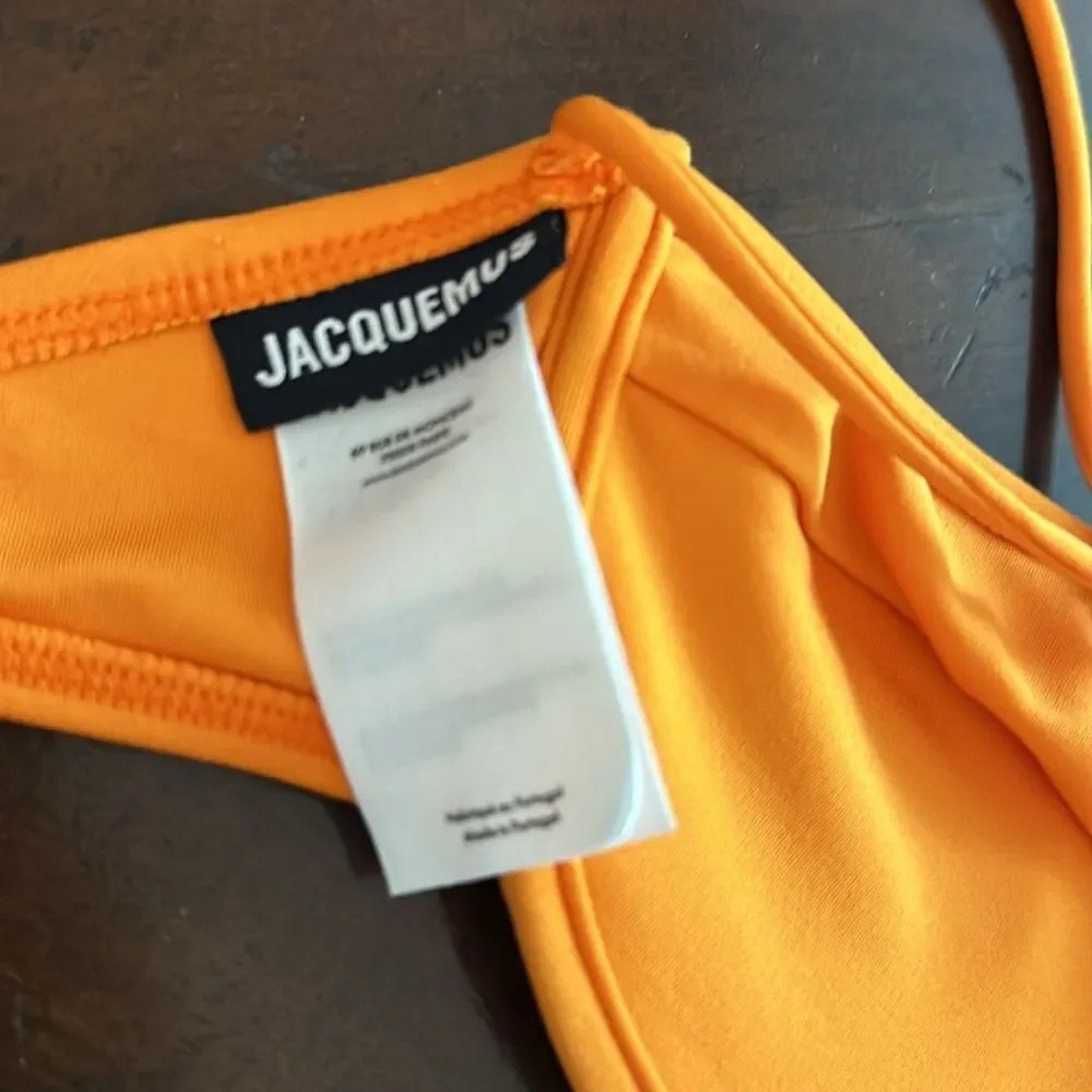 NEW Jacquemus Orange Le Raphia 'Le Haut De Maillot Signature' Bikini Top - large