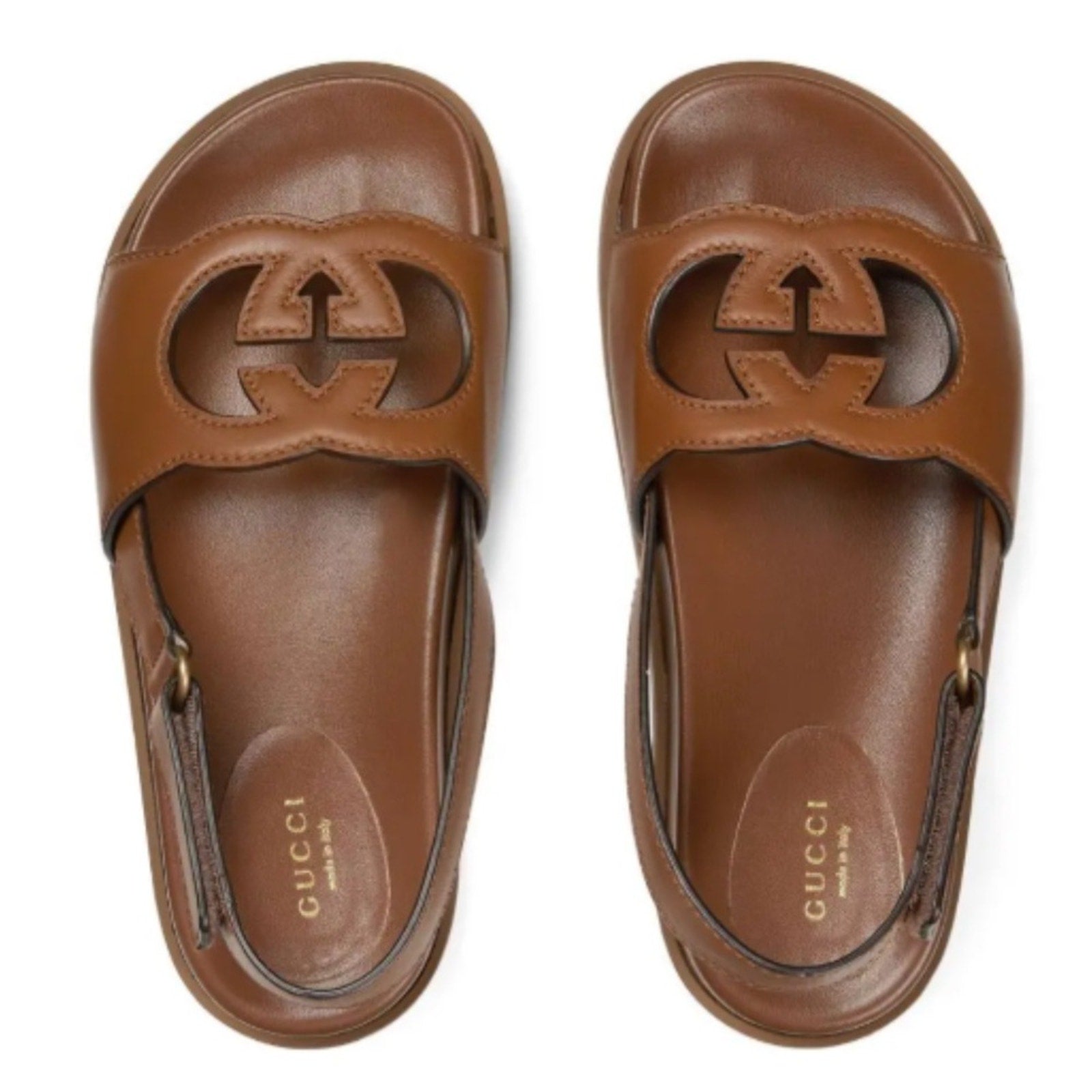 Gucci interlocking g leather sandals - 8.5