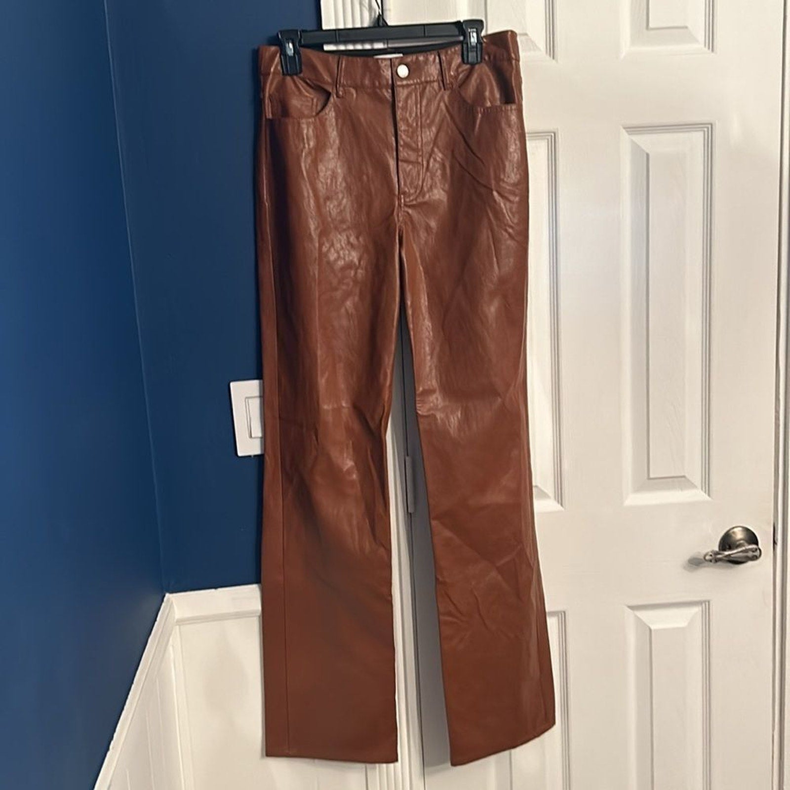 NEW A.L.C. Freddie VEGAN LEATHER Pants in Cognac - size 8