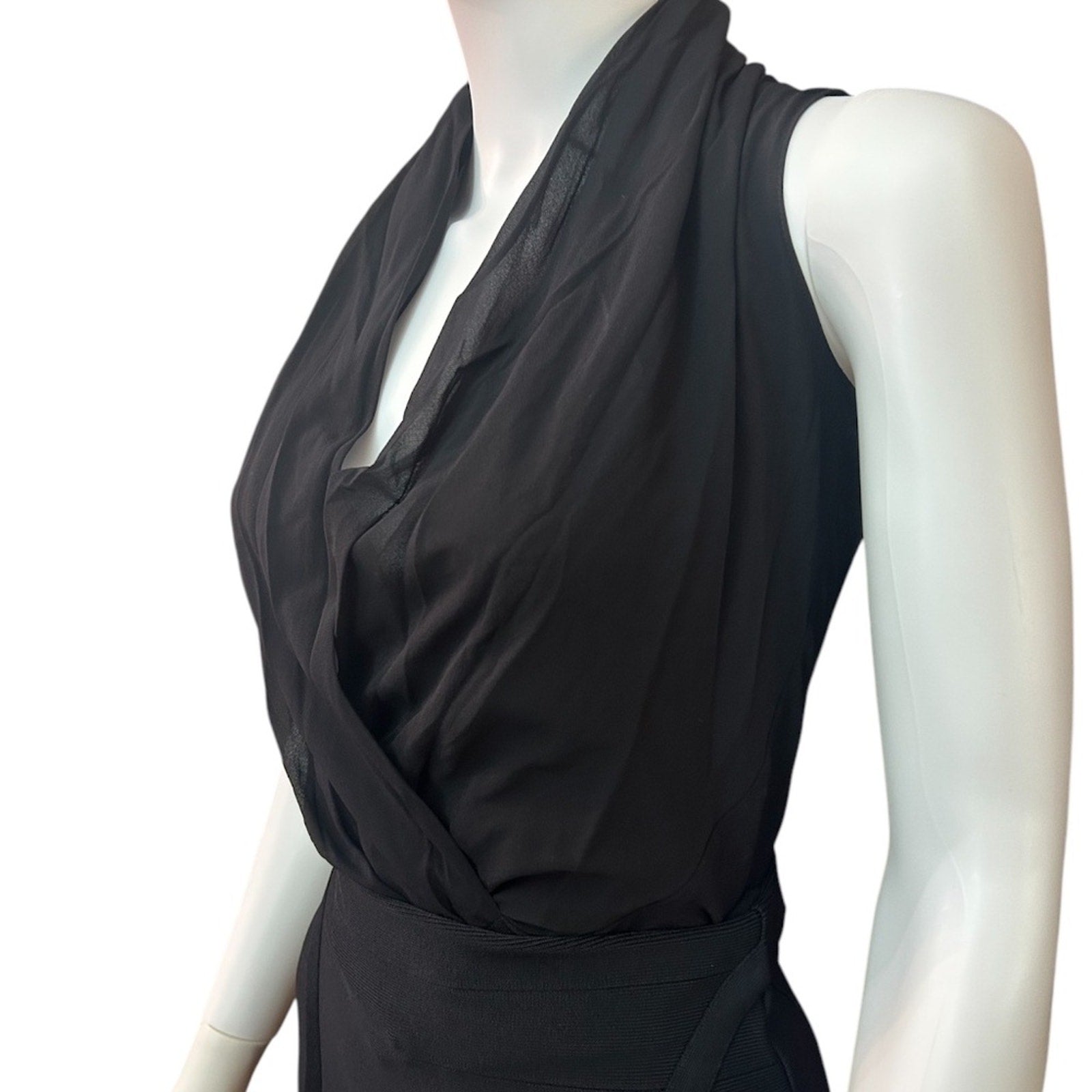 NWT Bebe silk black bodysuit - size XXS