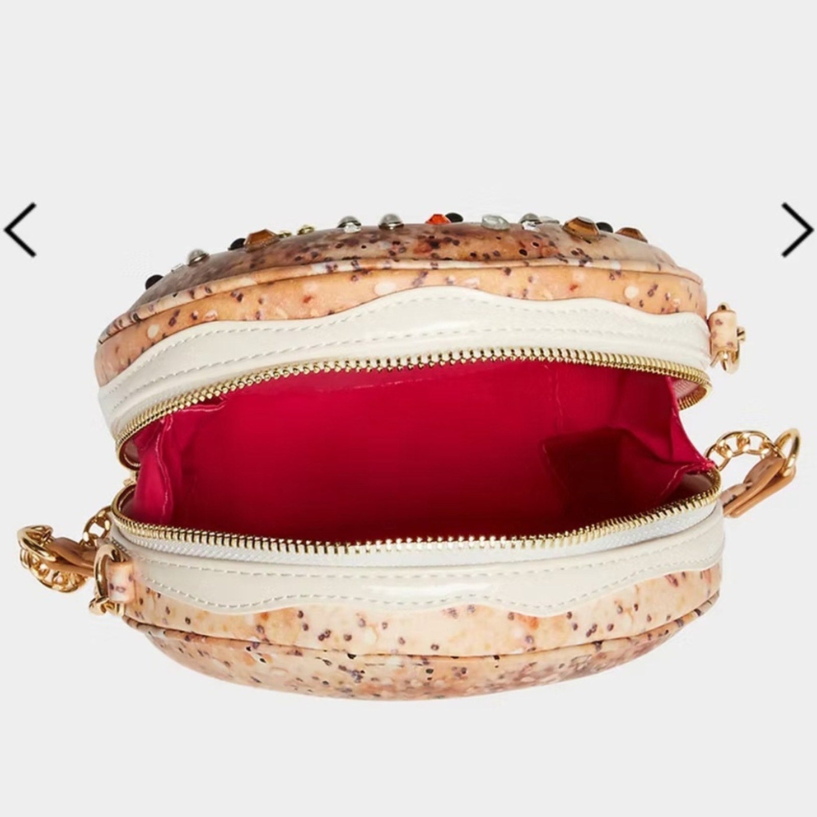 NEW Betsey Johnson NOVELTY Kitsch I'm Everything Bagel Crossbody Bag