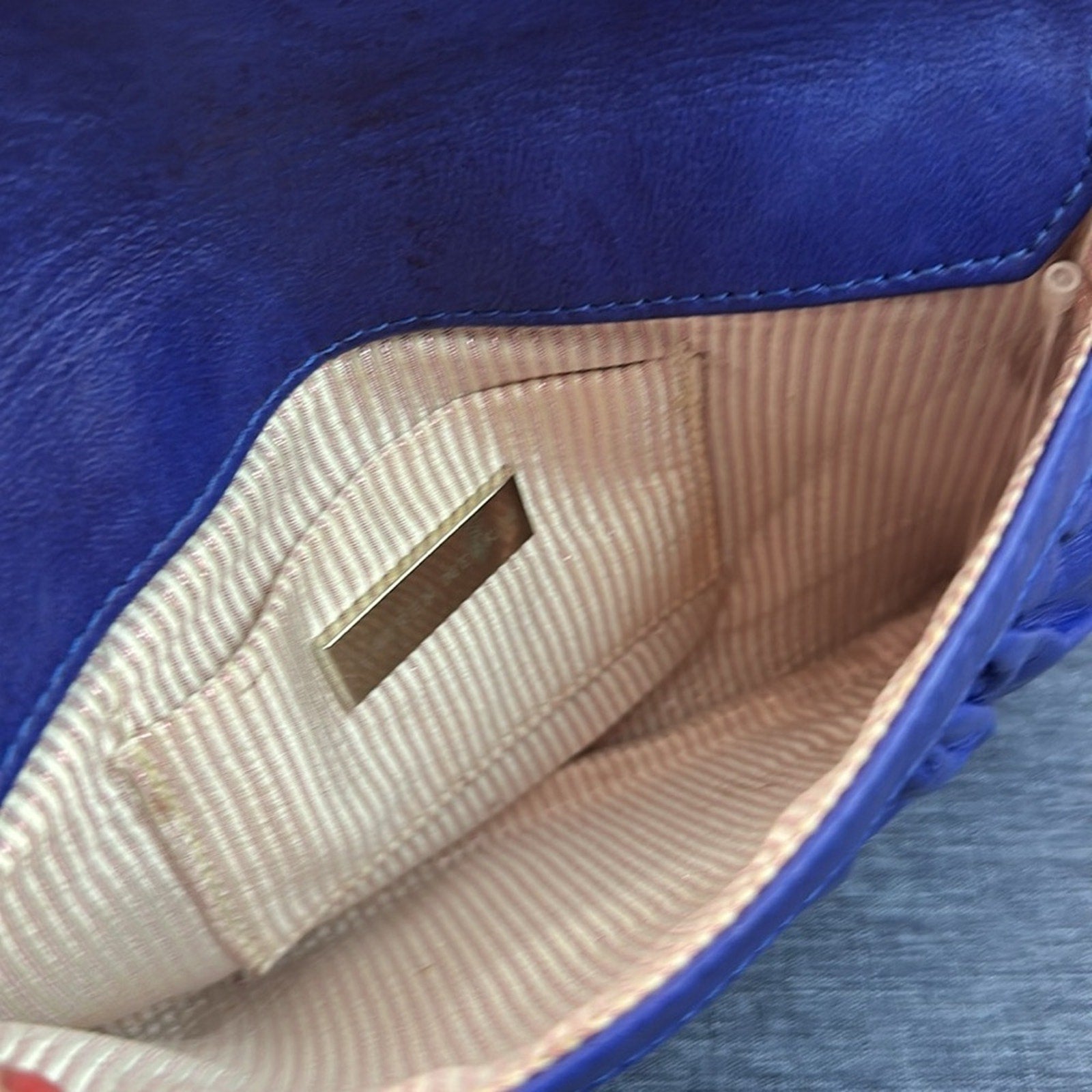 Lauren Merkin Blue leather Clutch Bag Purse